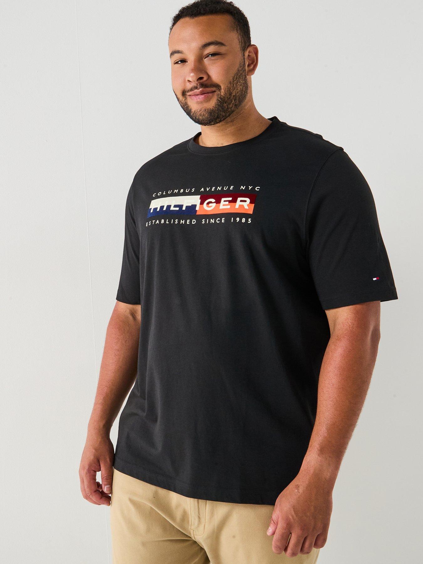 Tommy Hilfiger Big  &  Tall Colour Block Graphic Logo T-Shirt - Black