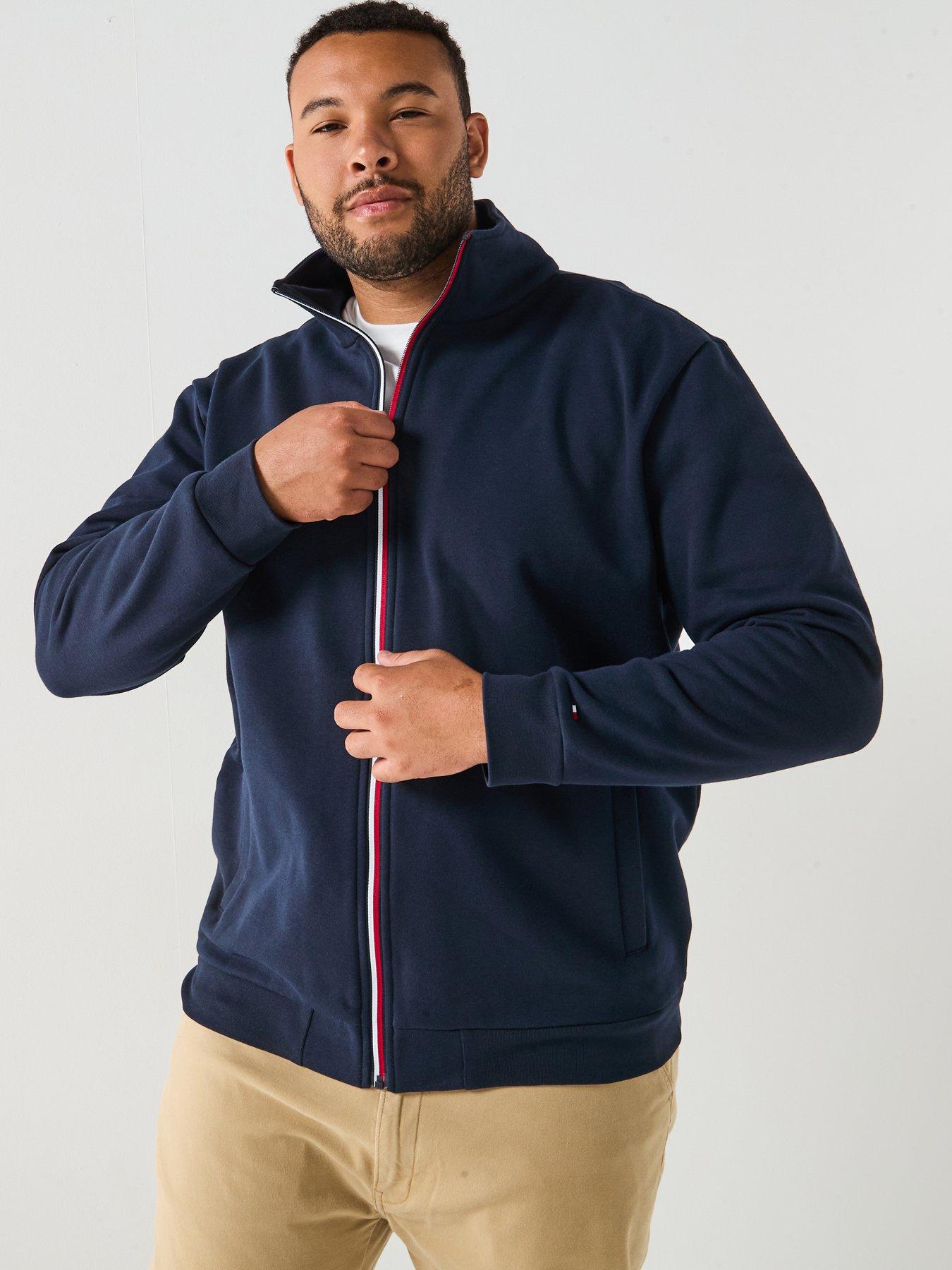 tommy-hilfiger-big-amp-tall-global-stripe-zip-through-track-top-navyfront