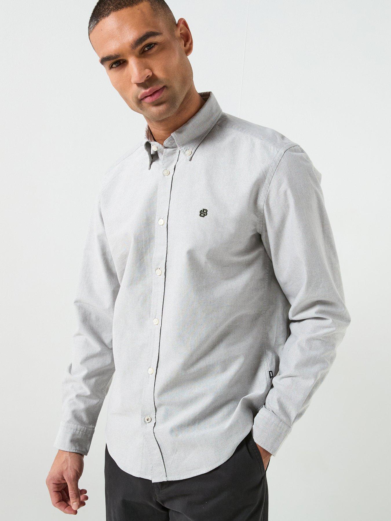 boss-h-liam-plain-regular-fit-oxford-shirt-khaki