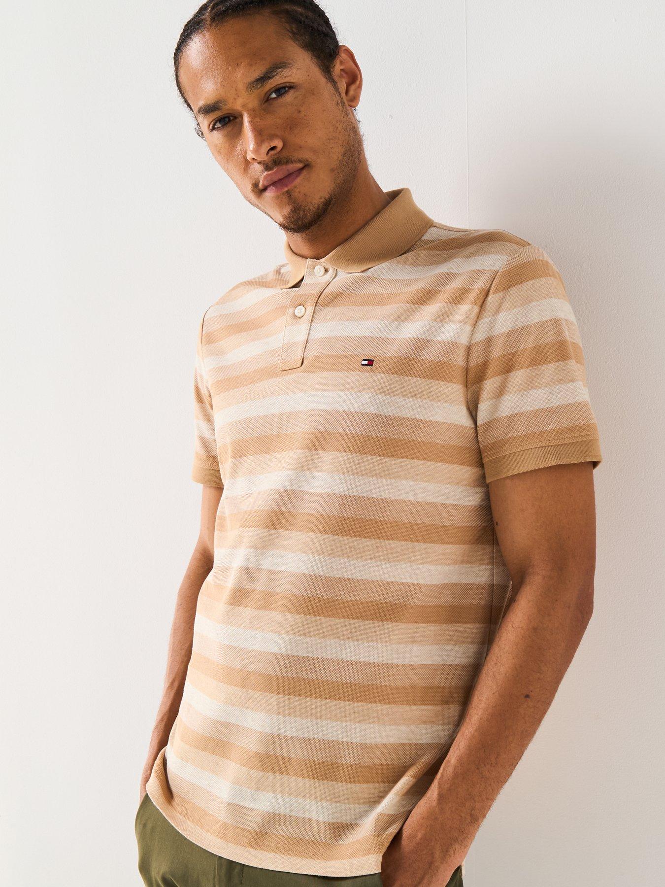 tommy-hilfiger-stripe-structure-polo-shirt-beigeoutfit