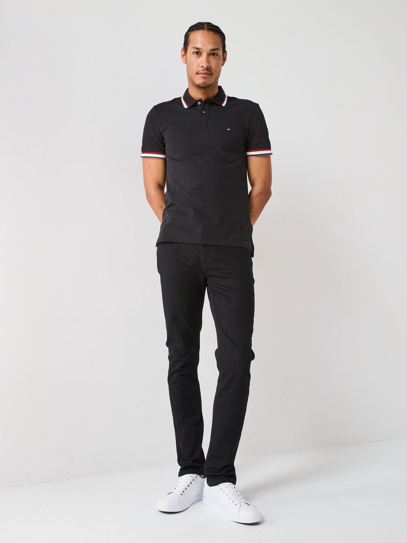 tommy-hilfiger-cuff-interest-polo-shirt-blackback