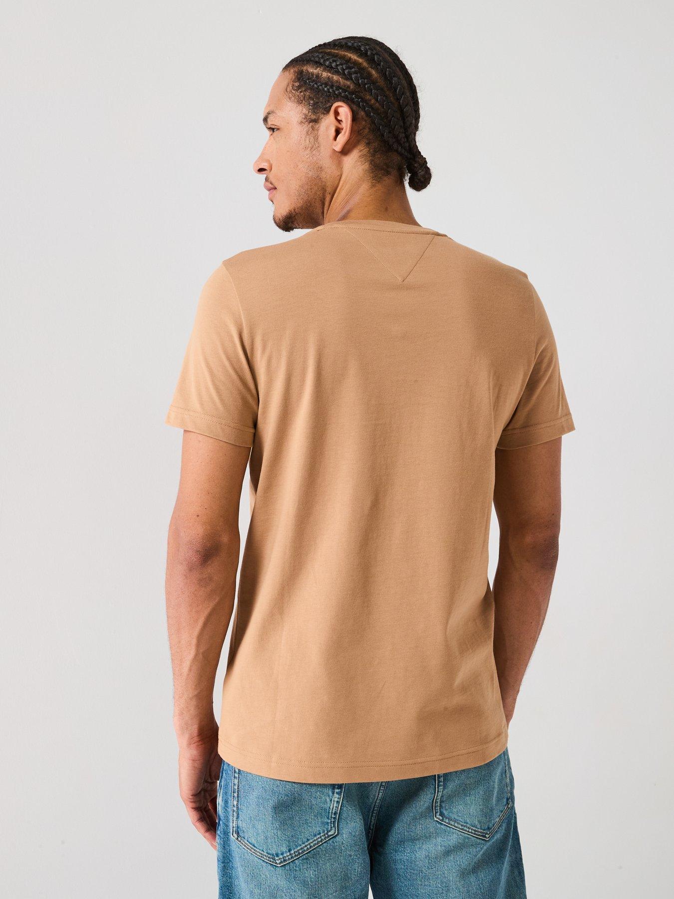 tommy-hilfiger-linear-logo-t-shirt-light-brownstillFront