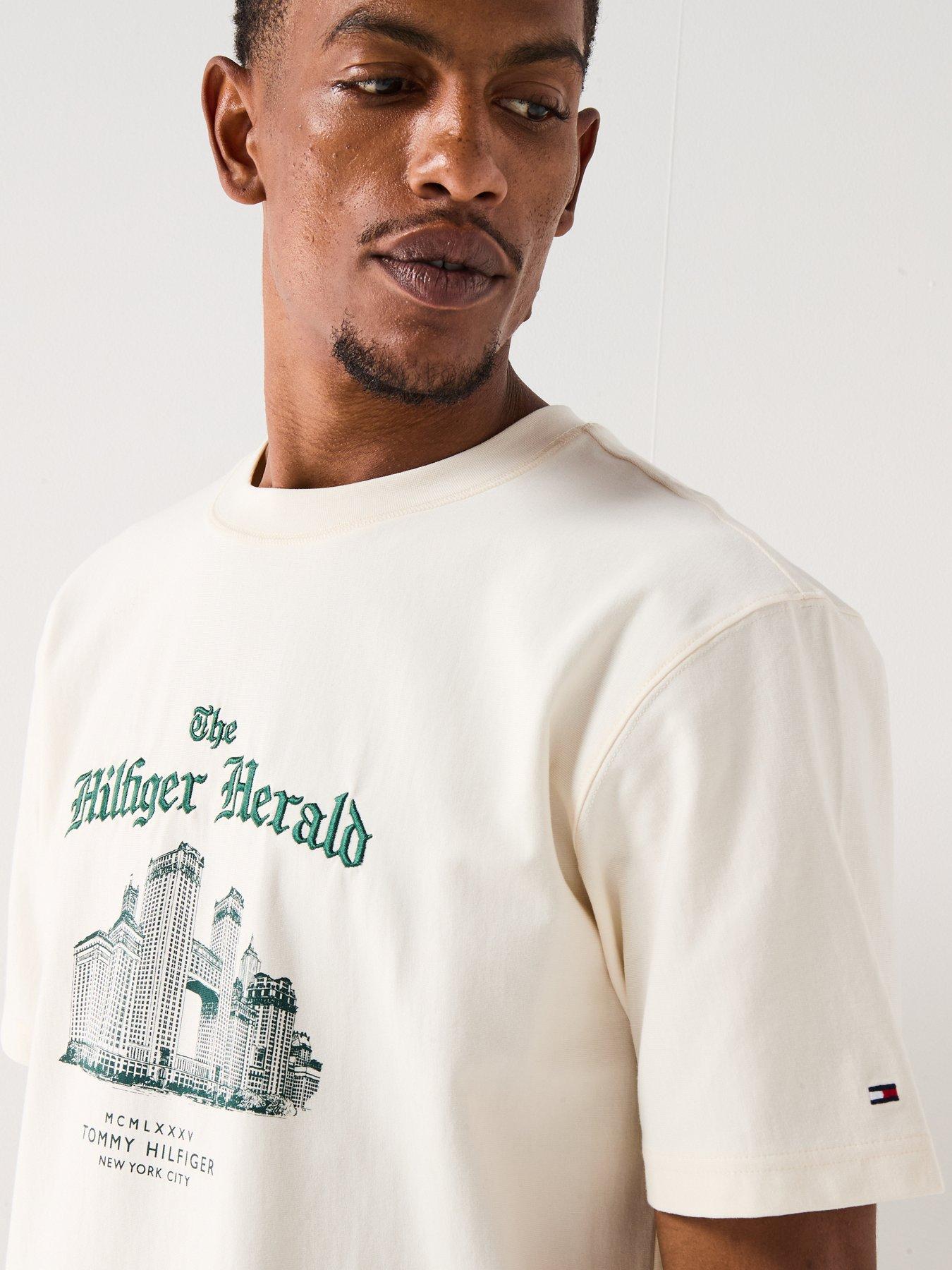 Image 6 of 6 of Tommy Hilfiger Herald Skyline Graphic T-Shirt - Off White