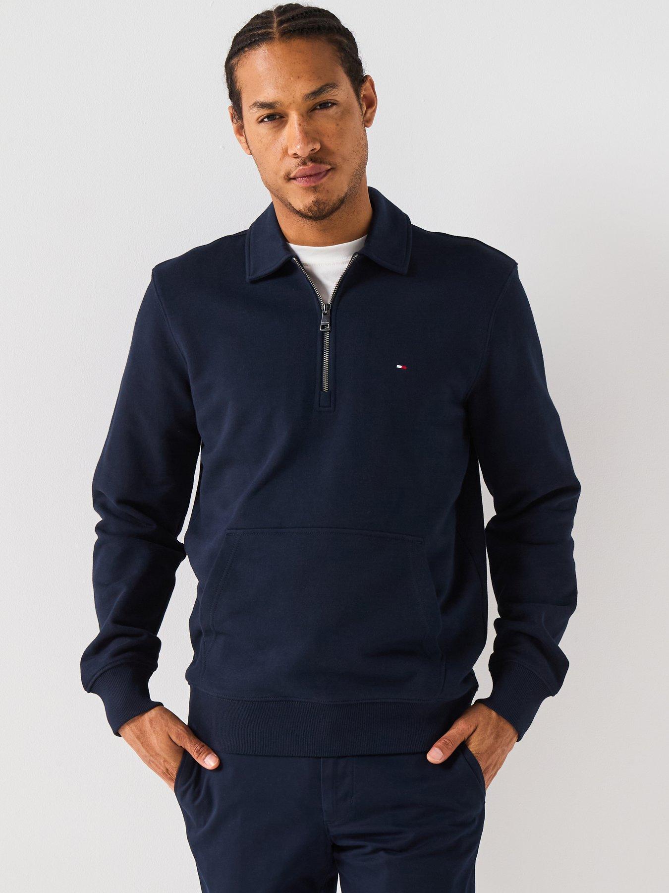 Tommy Hilfiger Essential Terry 1/4 Zip Sweatshirt - Navy