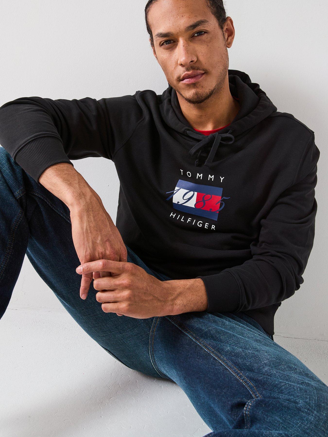 Tommy Hilfiger Linear Flag Graphic Hoodie - Black