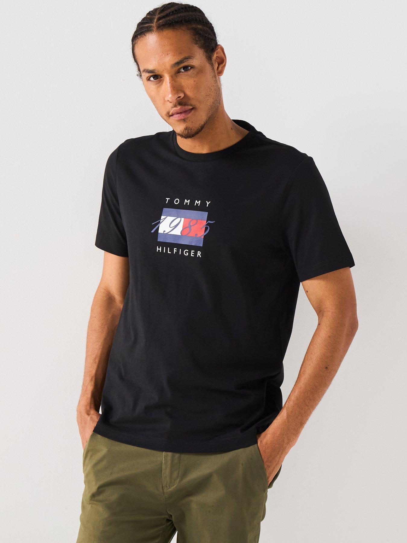 Tommy Hilfiger Linear Flag Graphic T-Shirt - Black