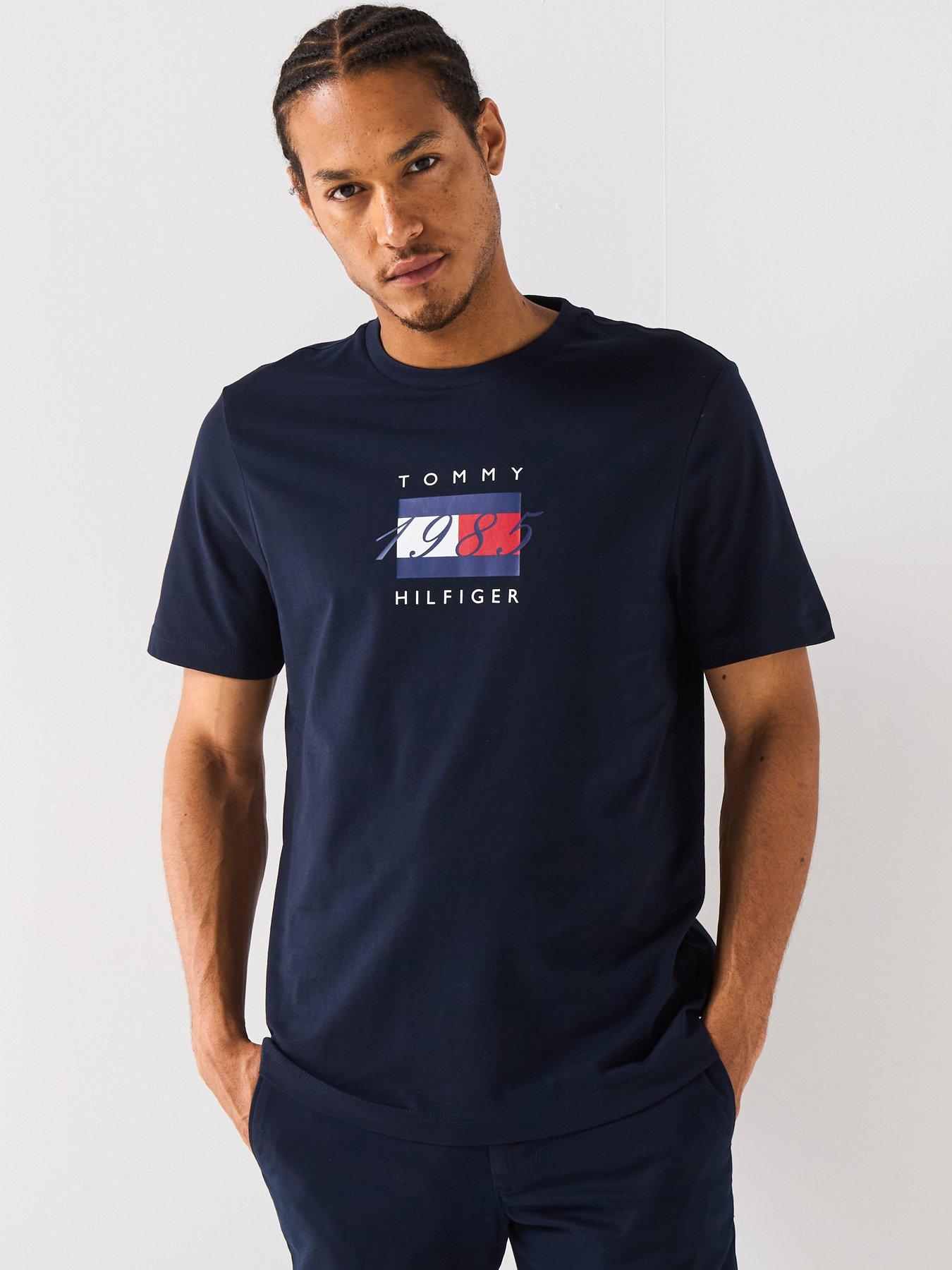 Tommy Hilfiger Linear Flag Graphic T-Shirt - Navy