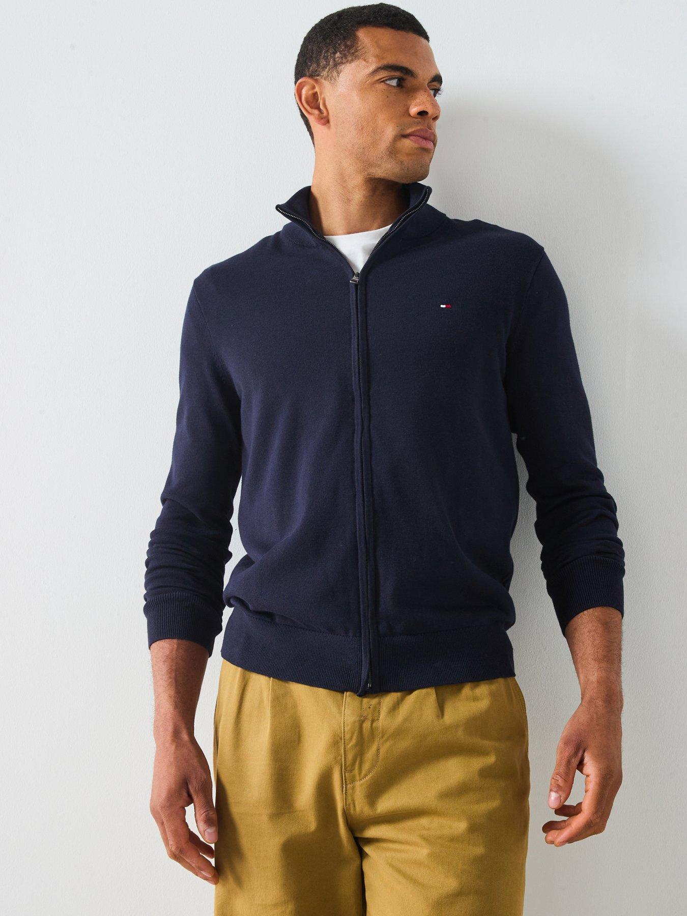 Tommy Hilfiger Essential Cotton Zip Thru Knitted Cardigan - Navy