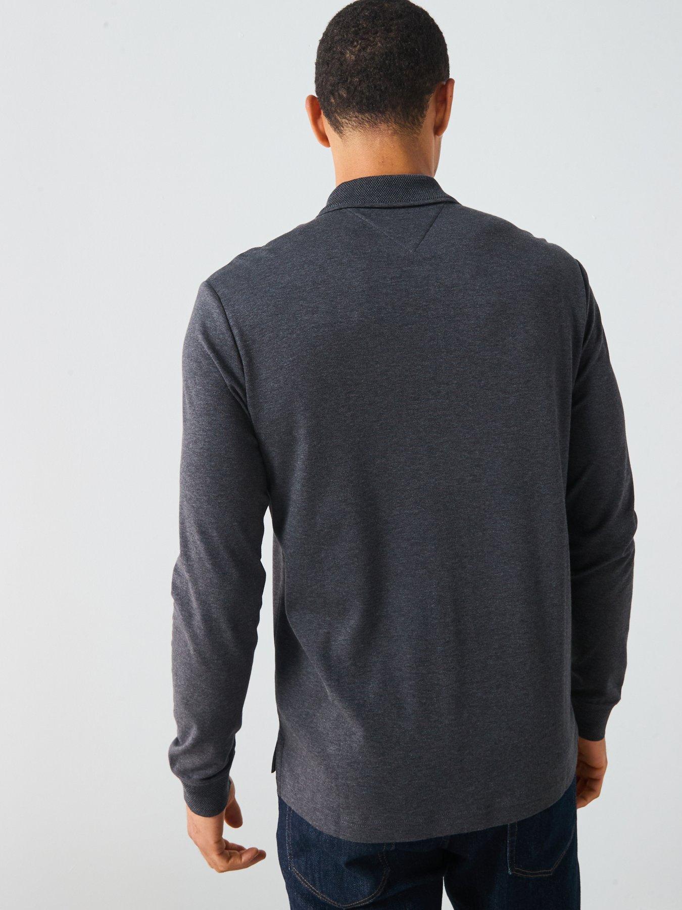 tommy-hilfiger-long-sleeve-zip-interlock-polo-shirt-dark-greystillFront