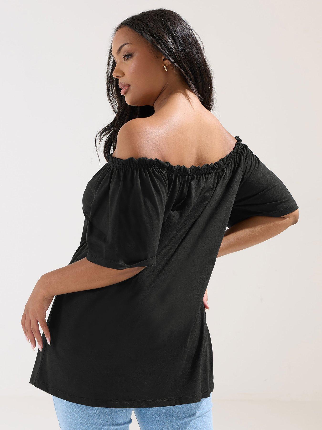 yours-curve-frill-bardot-button-front-top-blackstillFront