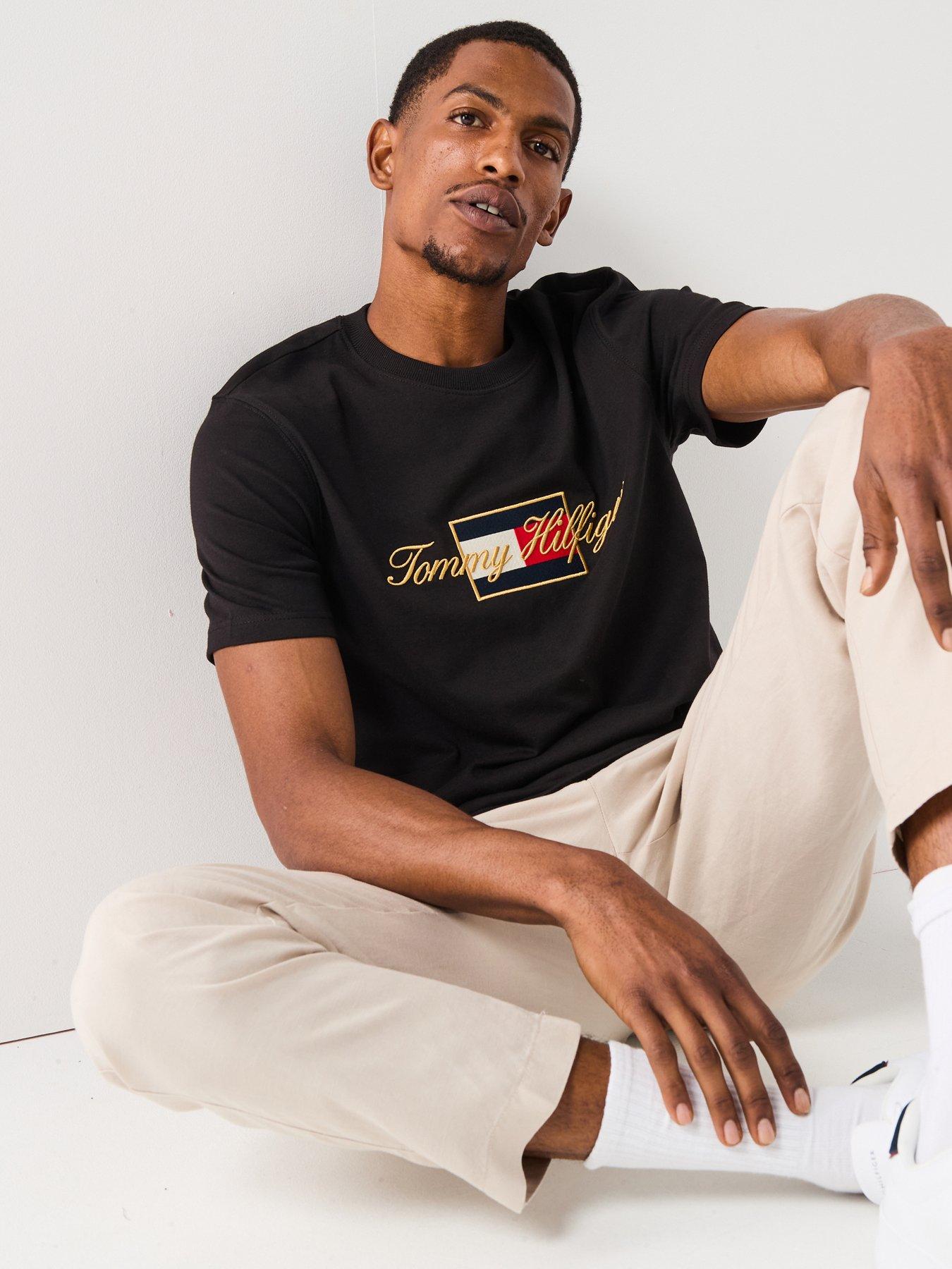 Tommy Hilfiger Icon Gold Script T-Shirt - Black