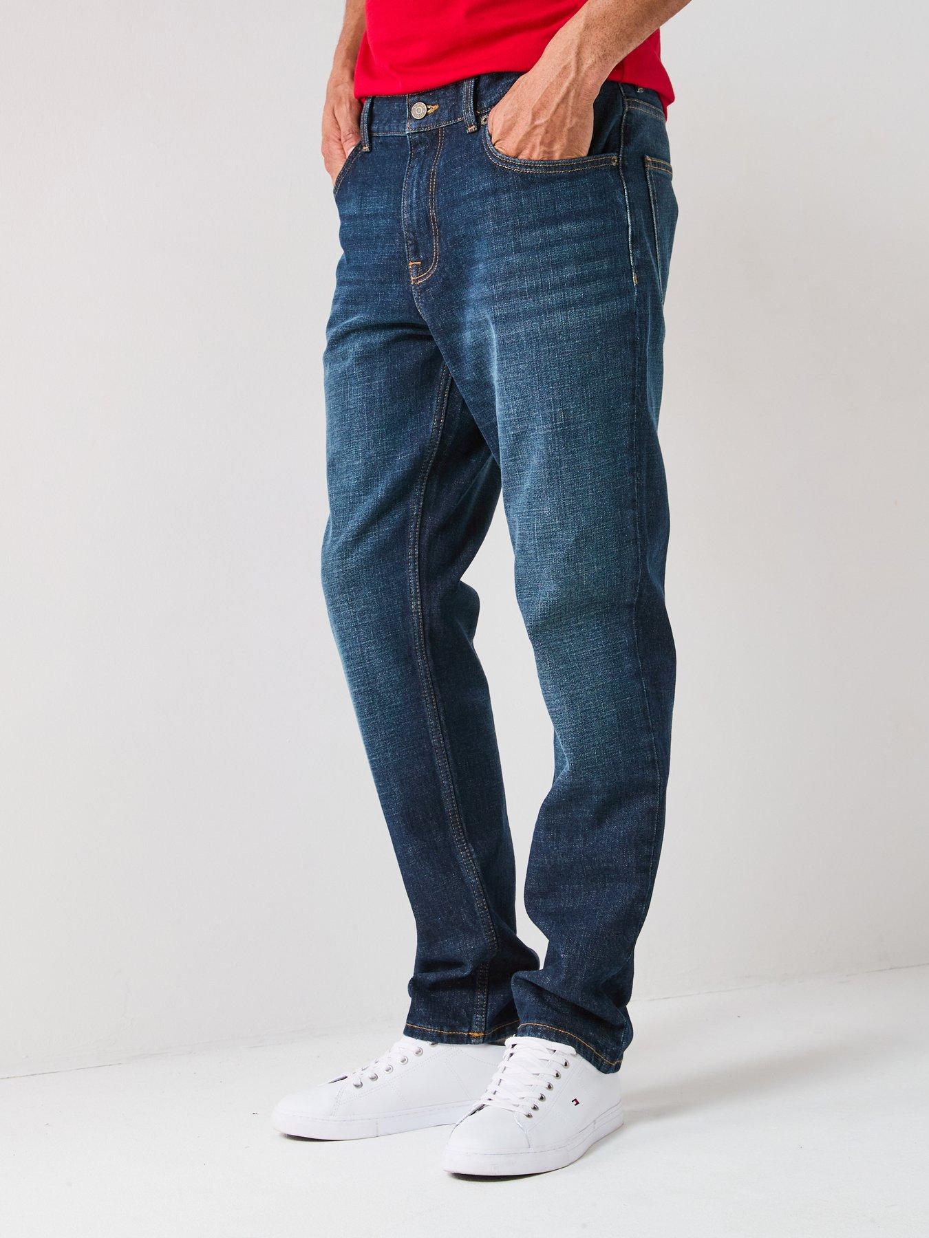 Tommy Hilfiger Denton Straight Fit Blacker Blue Jeans - Dark Blue