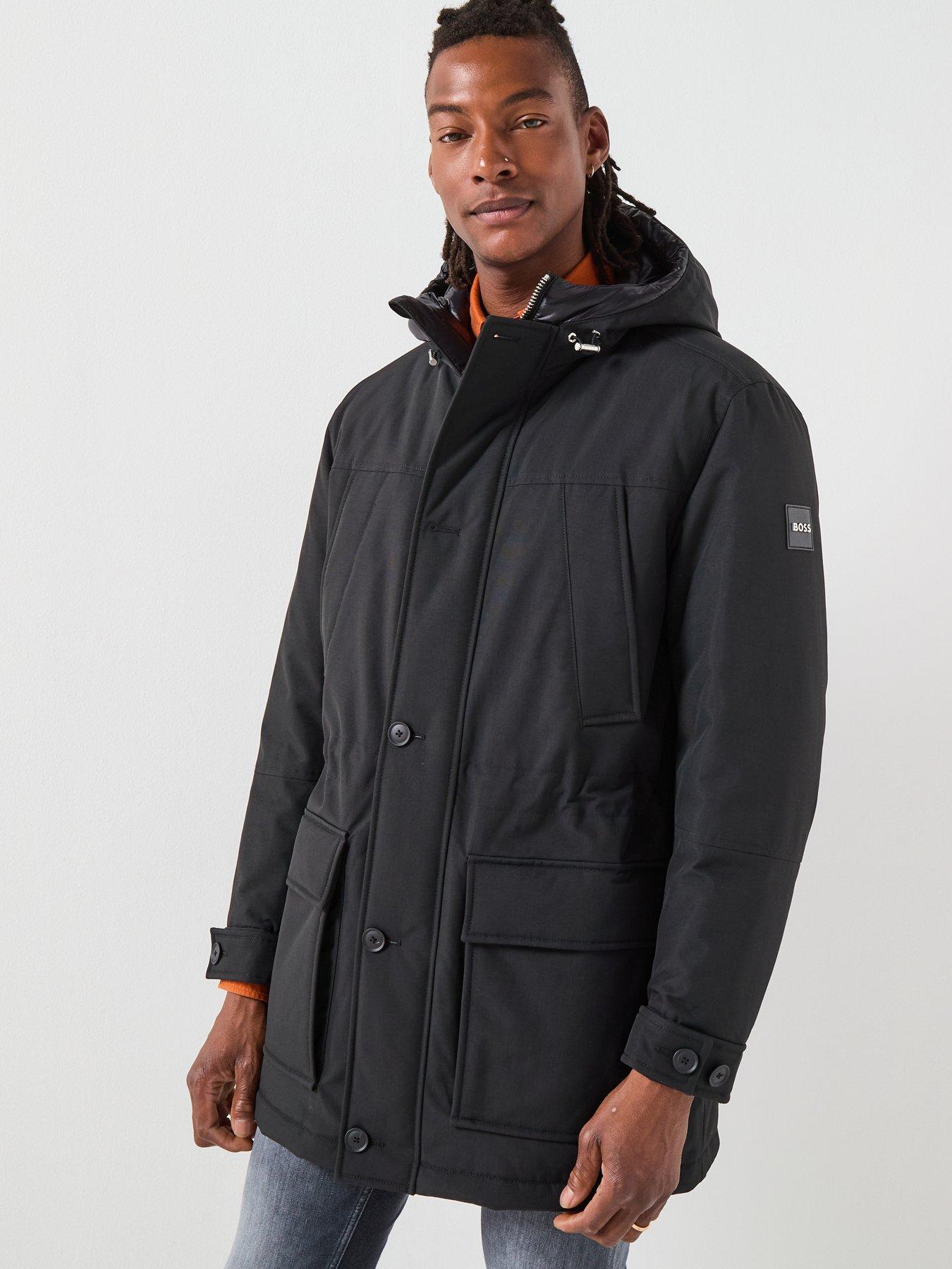 Image 1 of 6 of BOSS H-Detoni Padded Inner Hodded Coat - Black