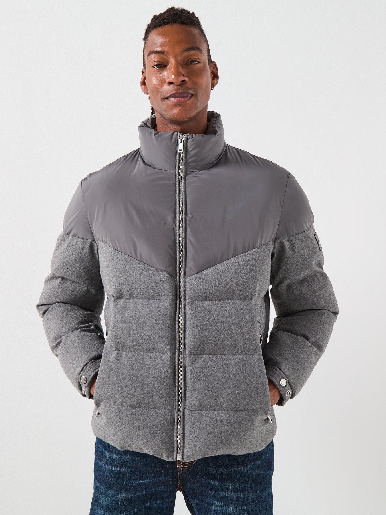 Image 1 of 6 of BOSS H-Clanello1 Nylon/Flannel Quilted Jacket - Grey