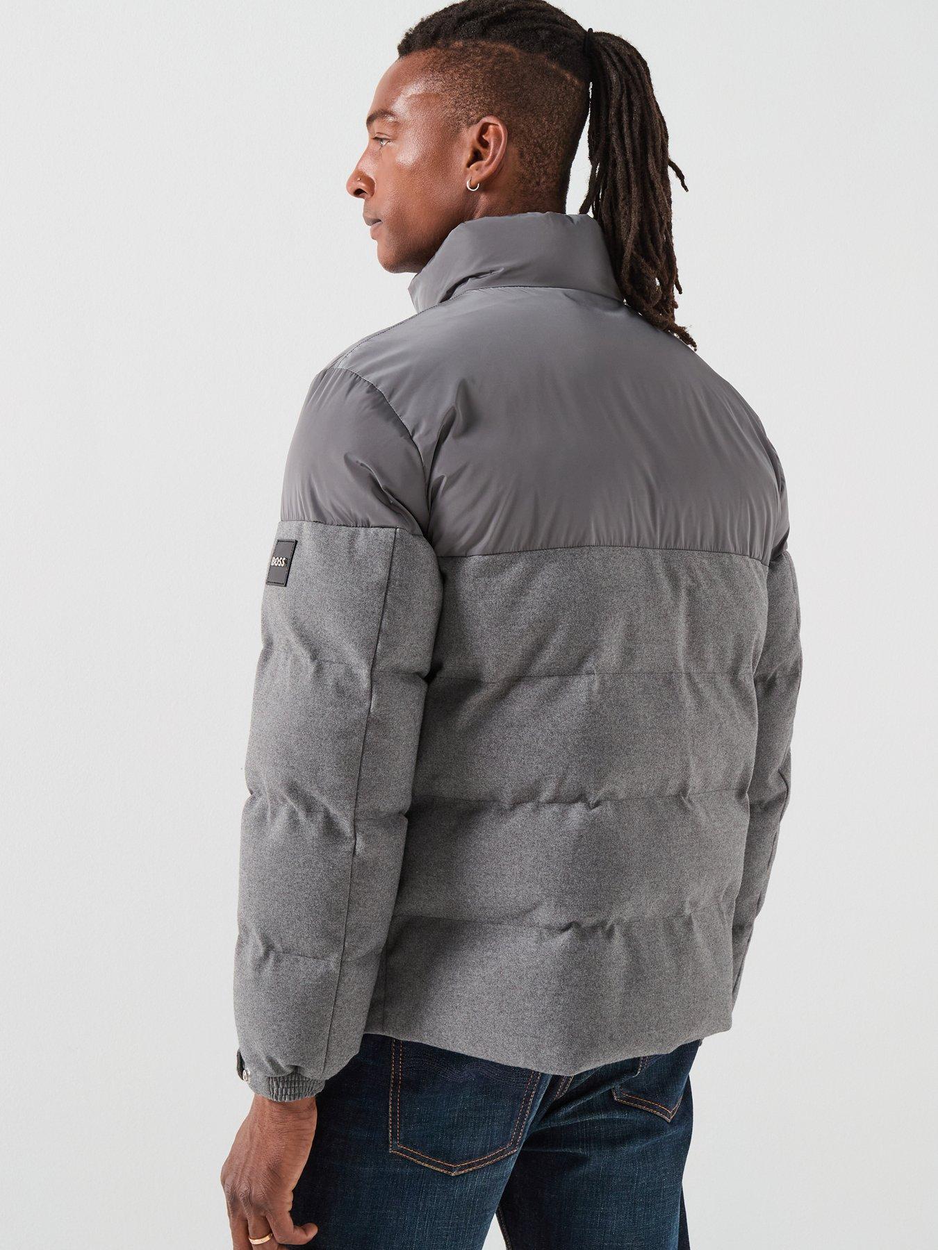 Image 2 of 6 of BOSS H-Clanello1 Nylon/Flannel Quilted Jacket - Grey