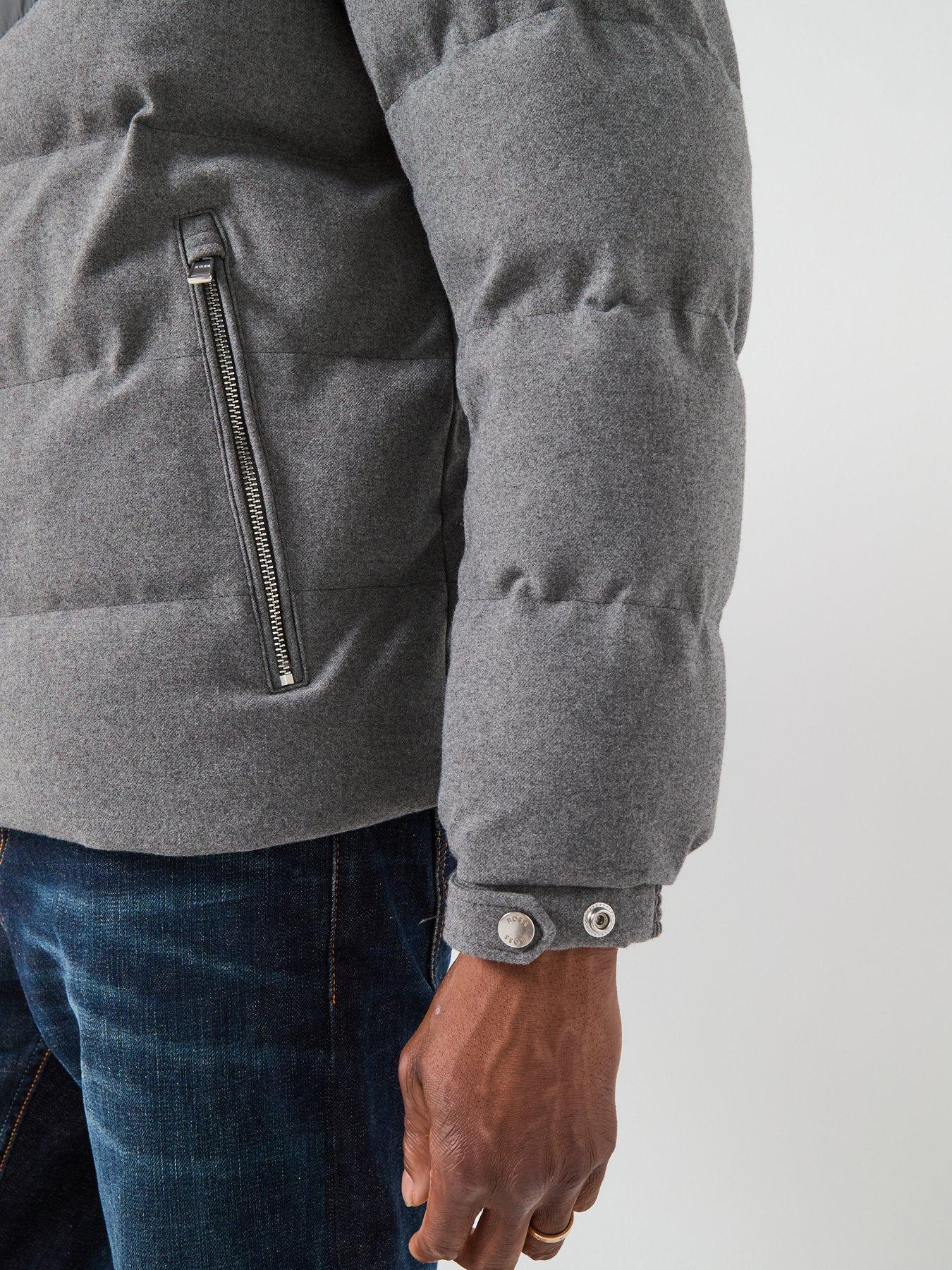 Image 4 of 6 of BOSS H-Clanello1 Nylon/Flannel Quilted Jacket - Grey