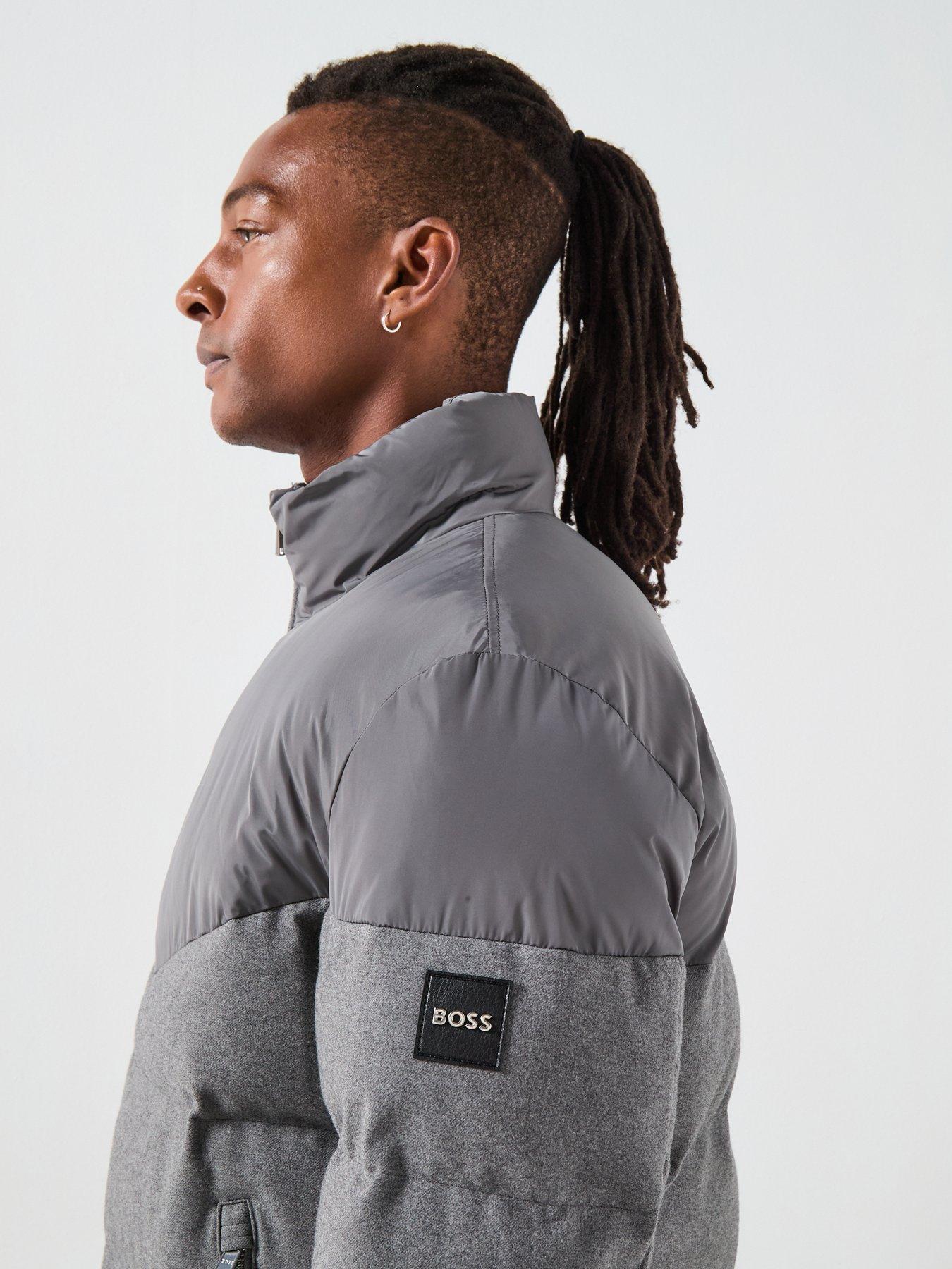 Image 5 of 6 of BOSS H-Clanello1 Nylon/Flannel Quilted Jacket - Grey