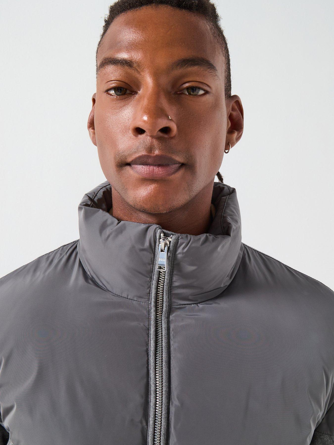 Image 6 of 6 of BOSS H-Clanello1 Nylon/Flannel Quilted Jacket - Grey