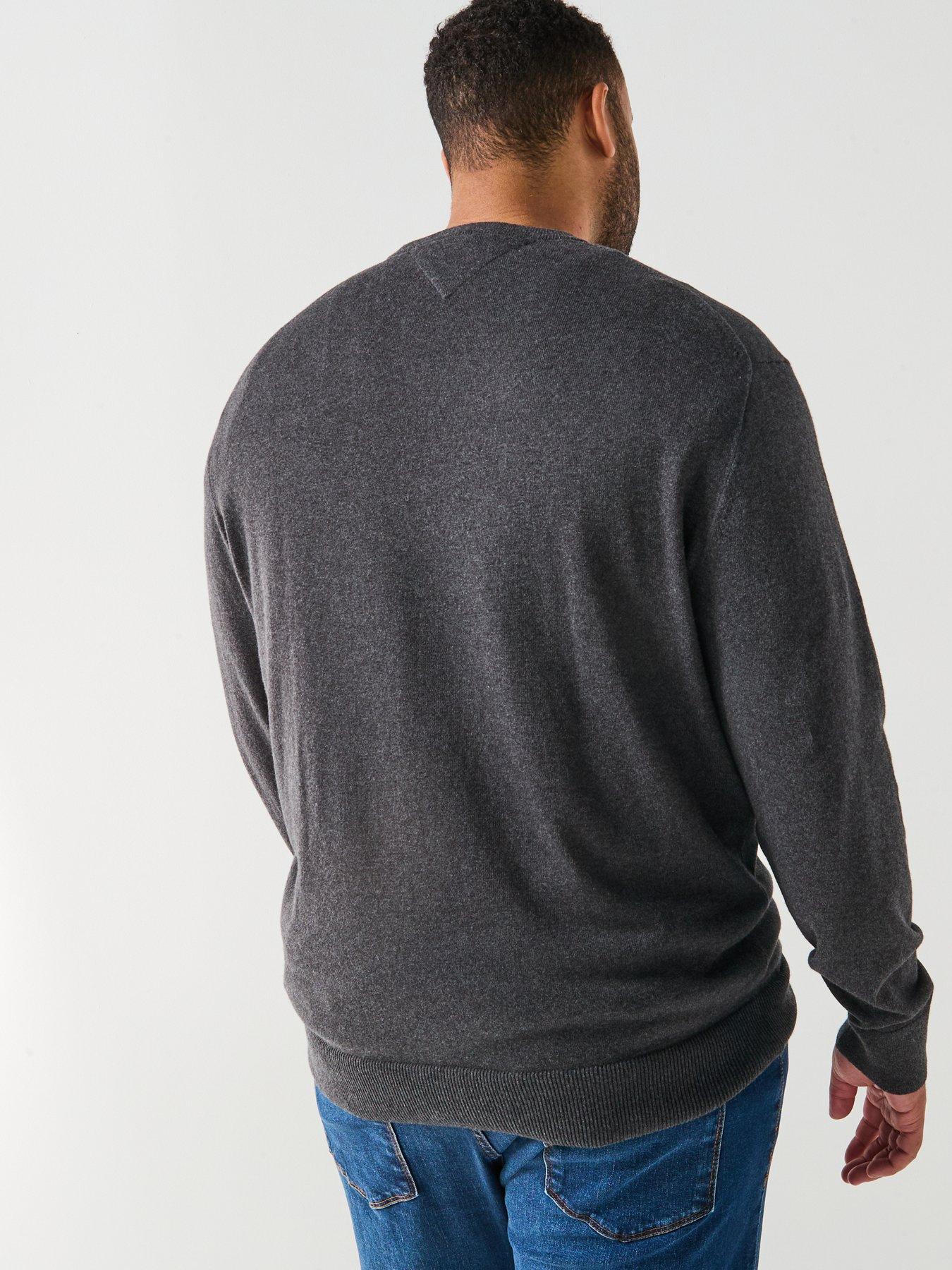 tommy-hilfiger-big-amp-tall-cotton-crew-neck-knitted-jumper-greystillFront