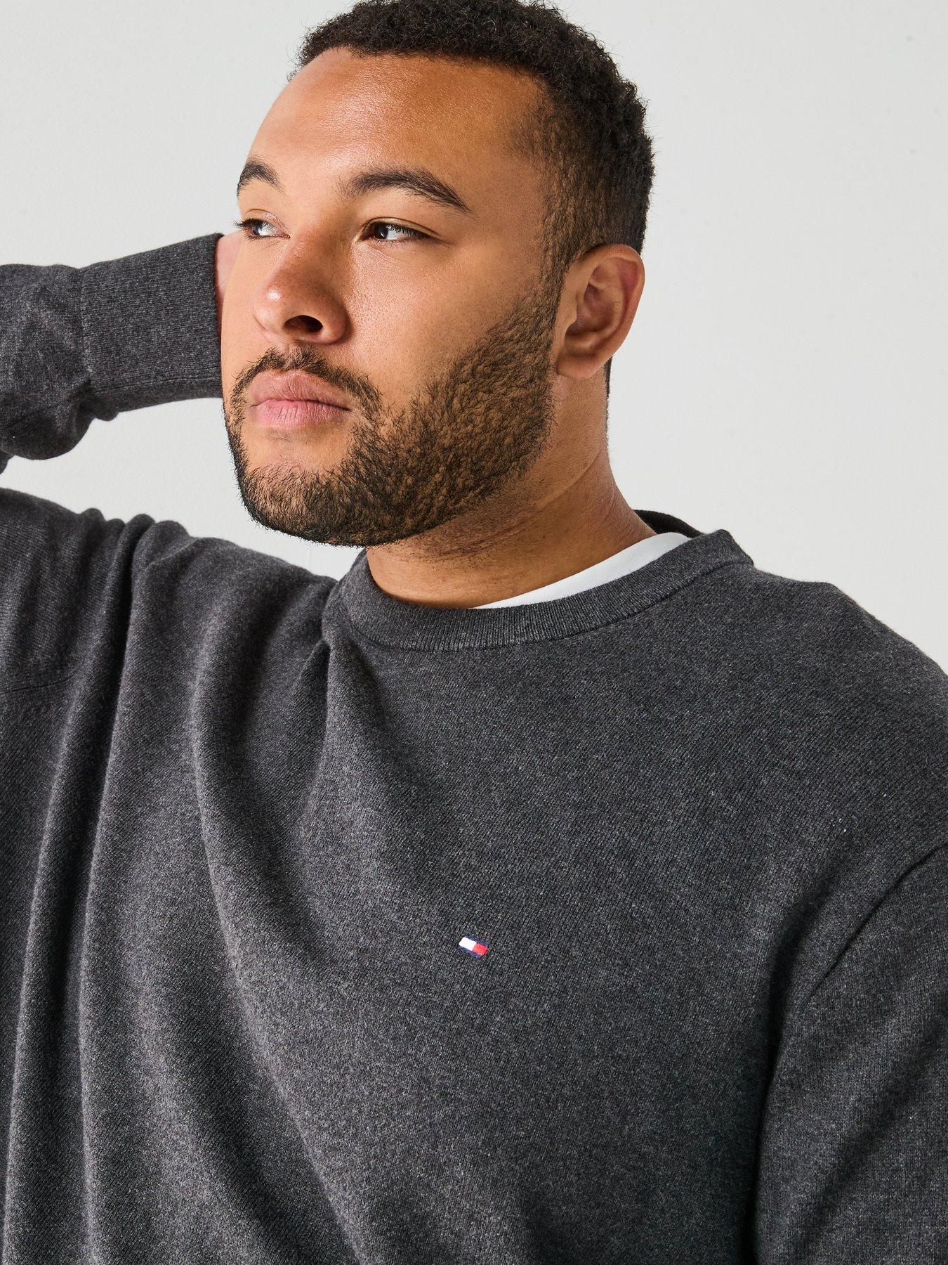 tommy-hilfiger-big-amp-tall-cotton-crew-neck-knitted-jumper-greyoutfit