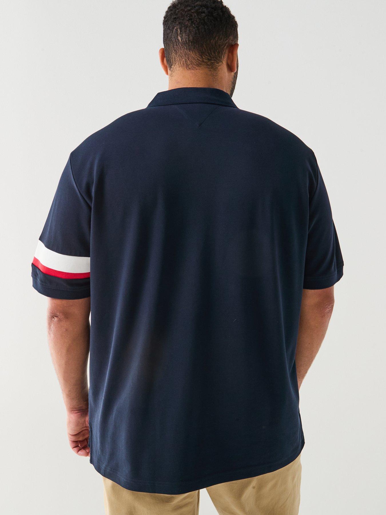 tommy-hilfiger-big-amp-tall-taped-short-sleeve-polo-shirt-navystillFront