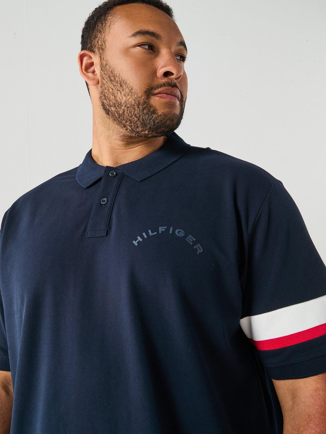 tommy-hilfiger-big-amp-tall-taped-short-sleeve-polo-shirt-navyoutfit
