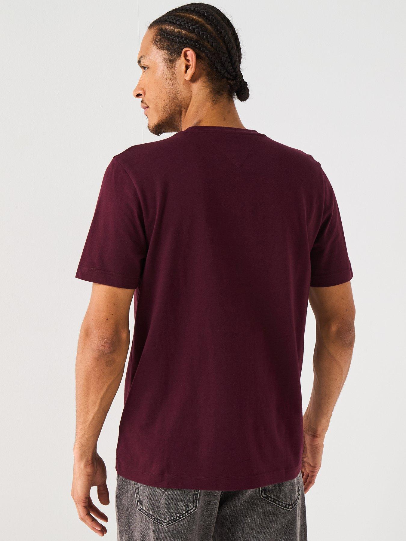 Image 2 of 6 of Tommy Hilfiger Regular Fit Essential Flag Logo T-Shirt - Dark Red