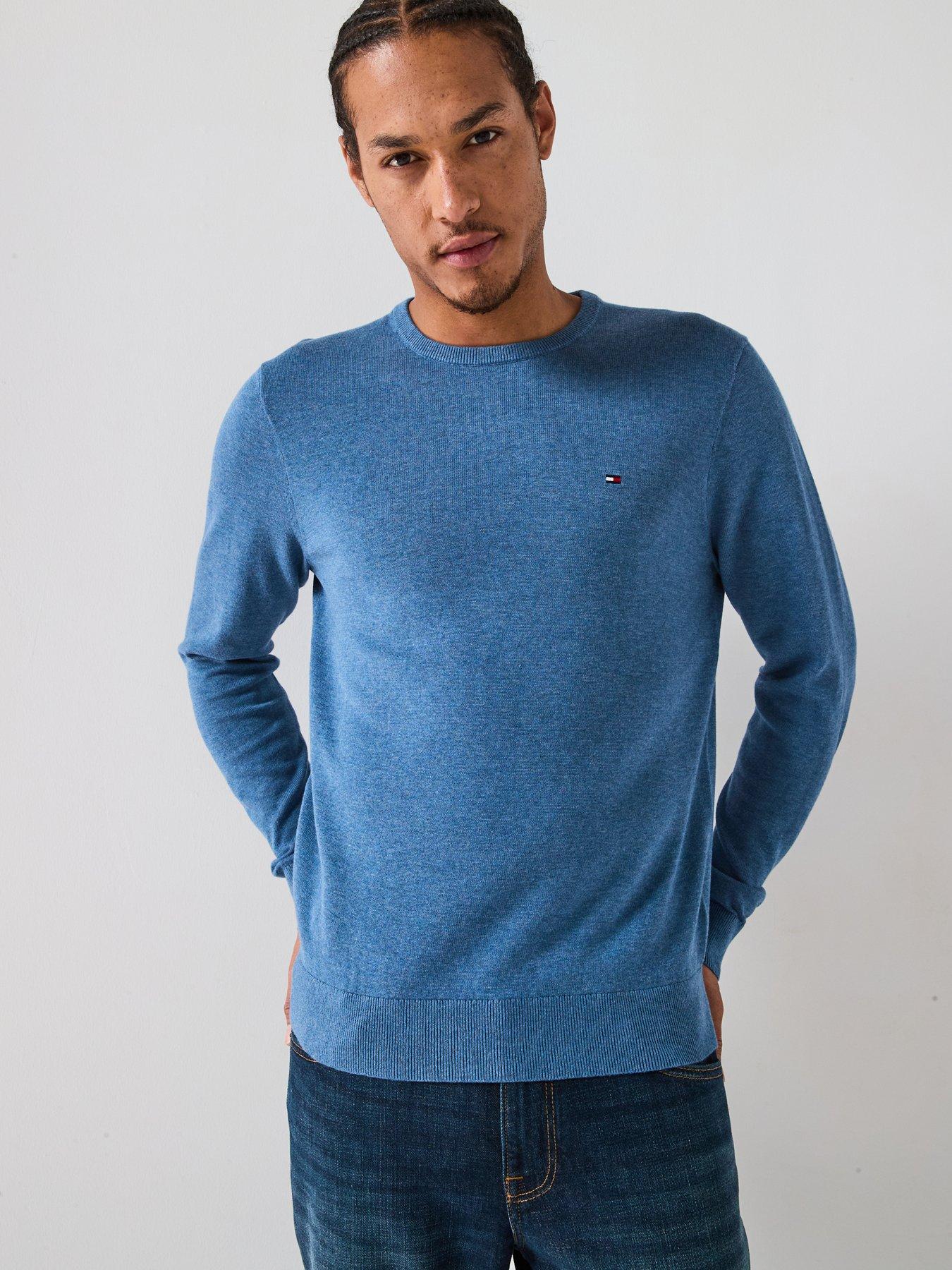 tommy-hilfiger-essential-cotton-crew-neck-knitted-jumper-blue