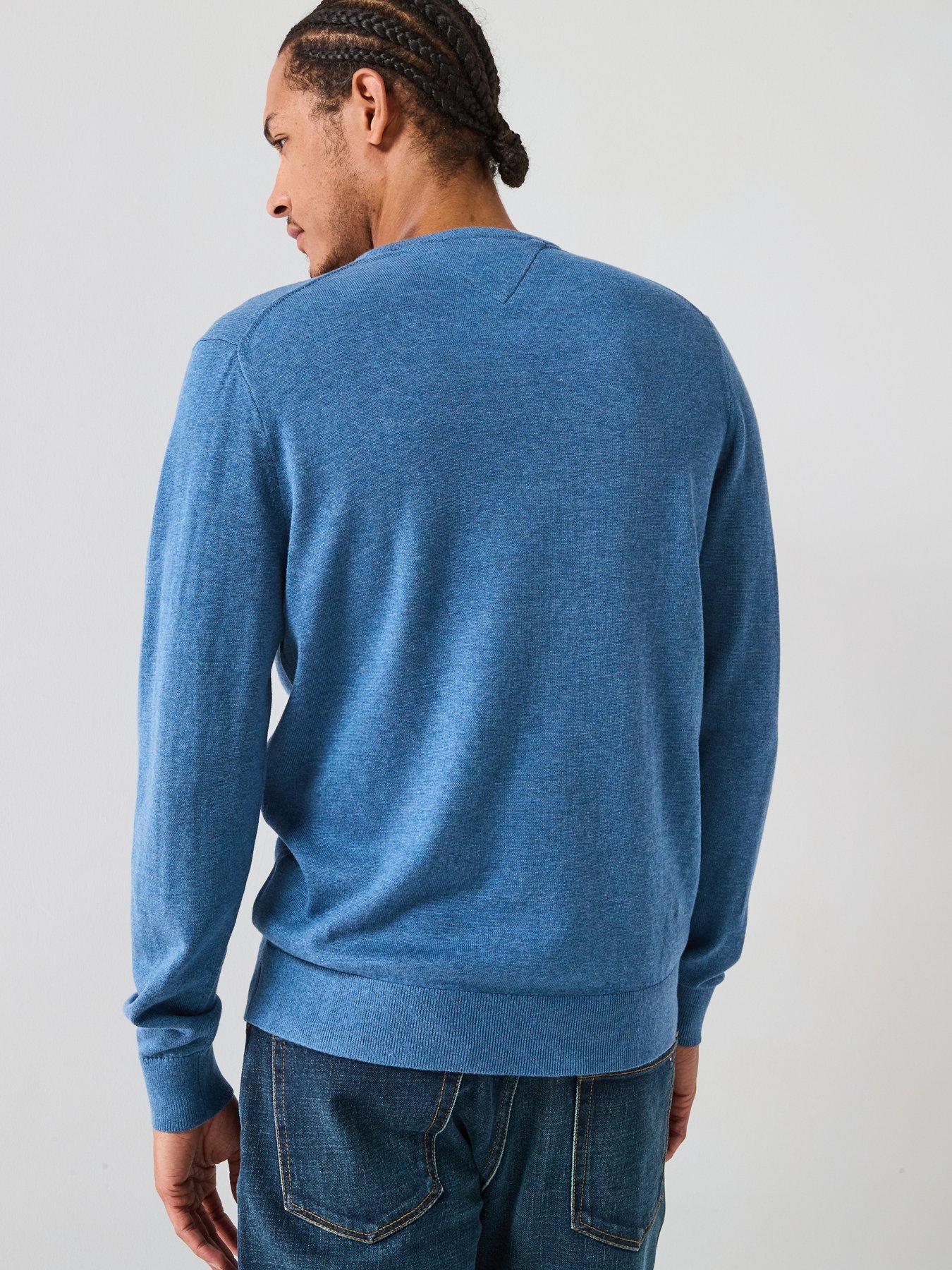 tommy-hilfiger-essential-cotton-crew-neck-knitted-jumper-bluestillFront
