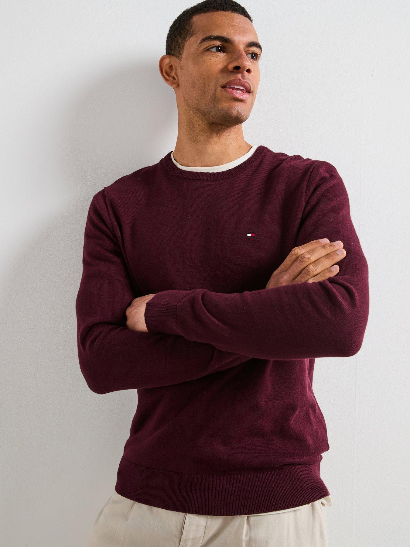 tommy-hilfiger-essential-cotton-crew-neck-knitted-jumper-dark-red