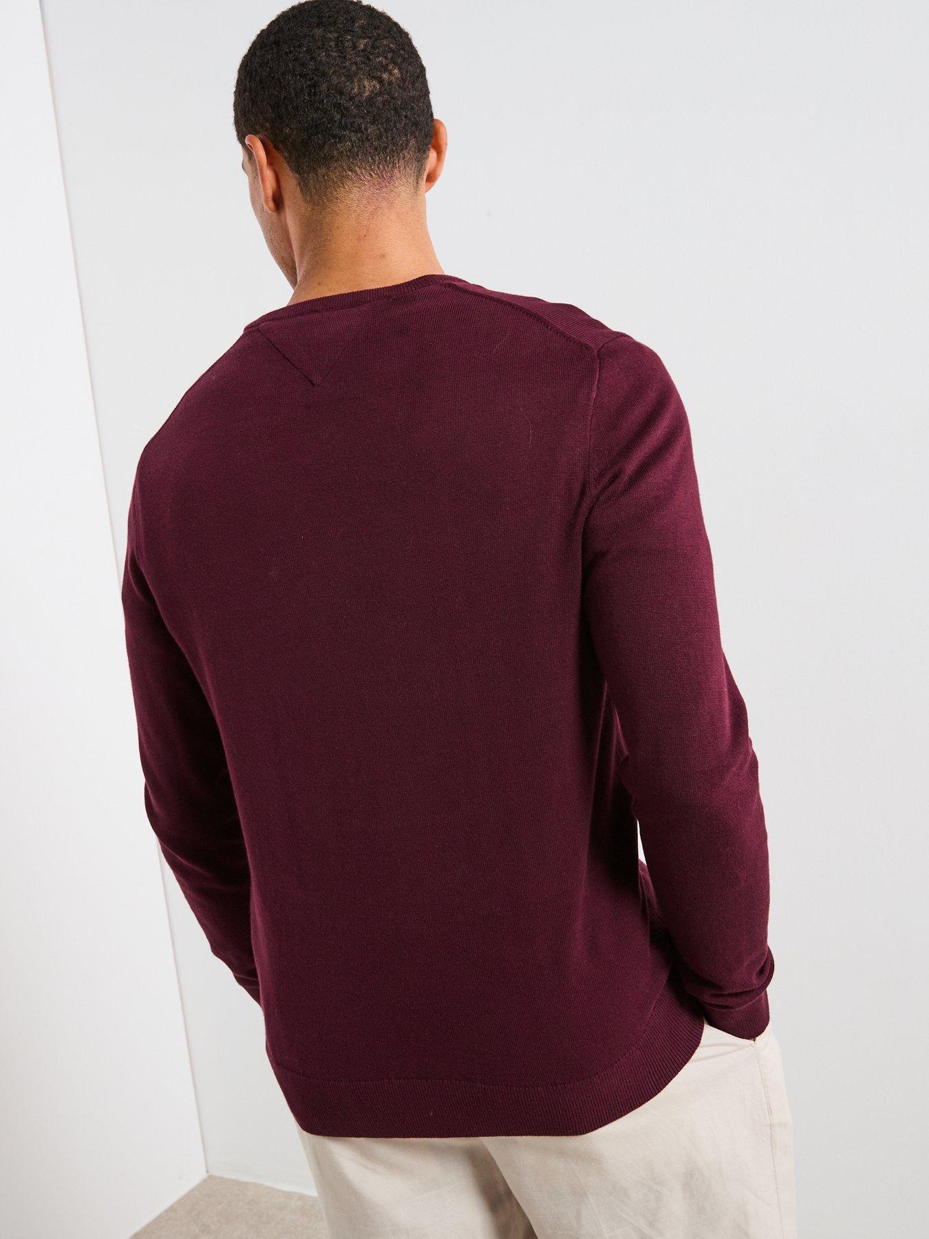 Image 2 of 6 of Tommy Hilfiger Essential Cotton Crew Neck Knitted Jumper - Dark Red