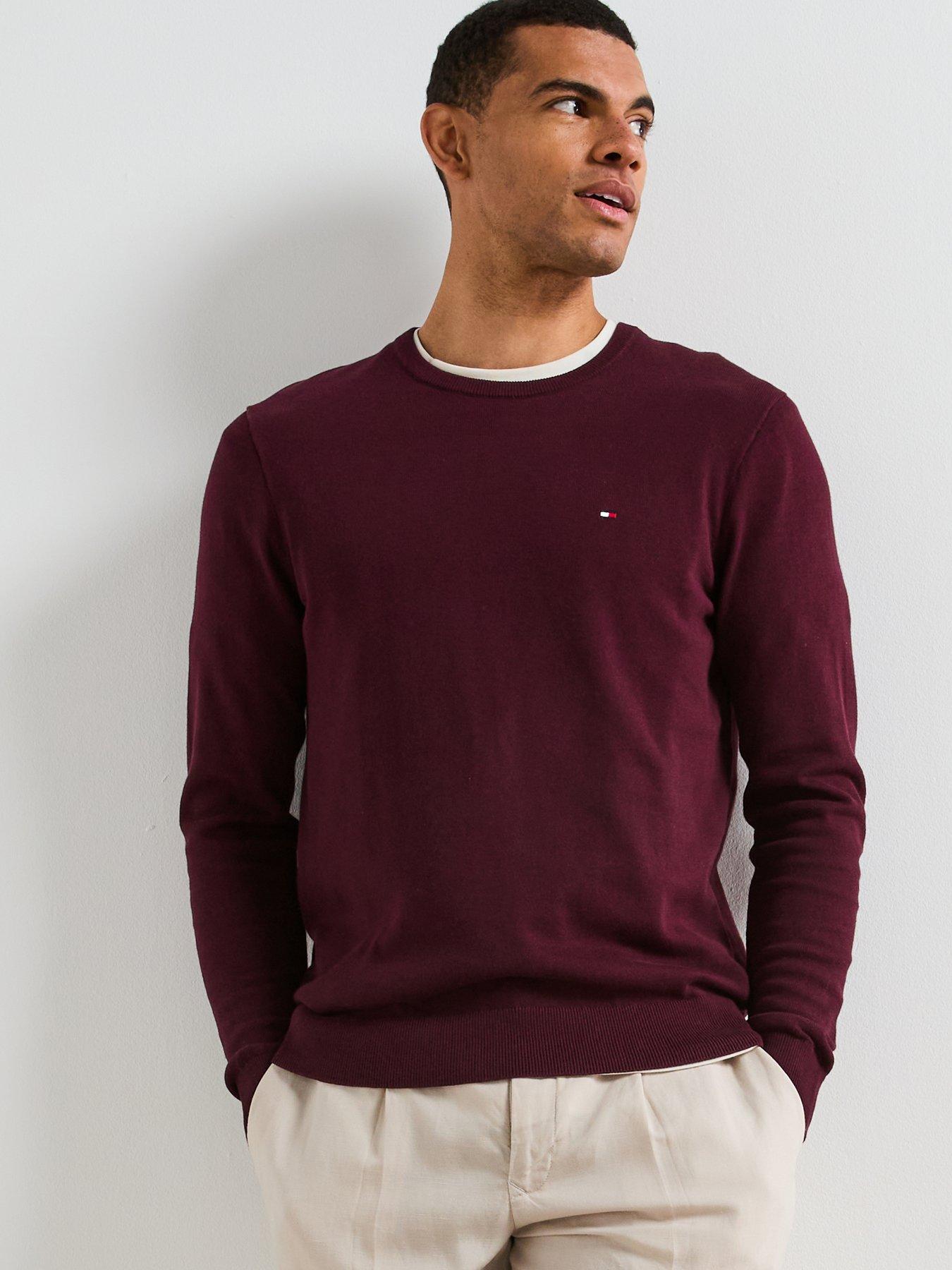 Image 5 of 6 of Tommy Hilfiger Essential Cotton Crew Neck Knitted Jumper - Dark Red