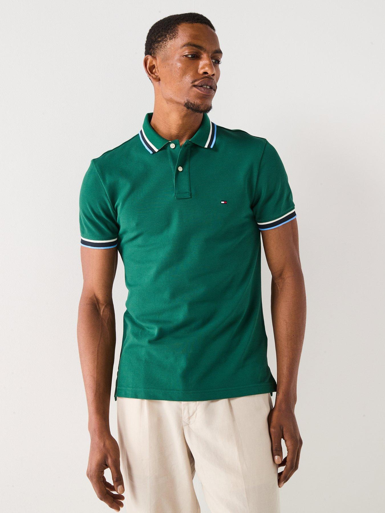 tommy-hilfiger-cuff-interest-slim-fit-polo-shirt-dark-green