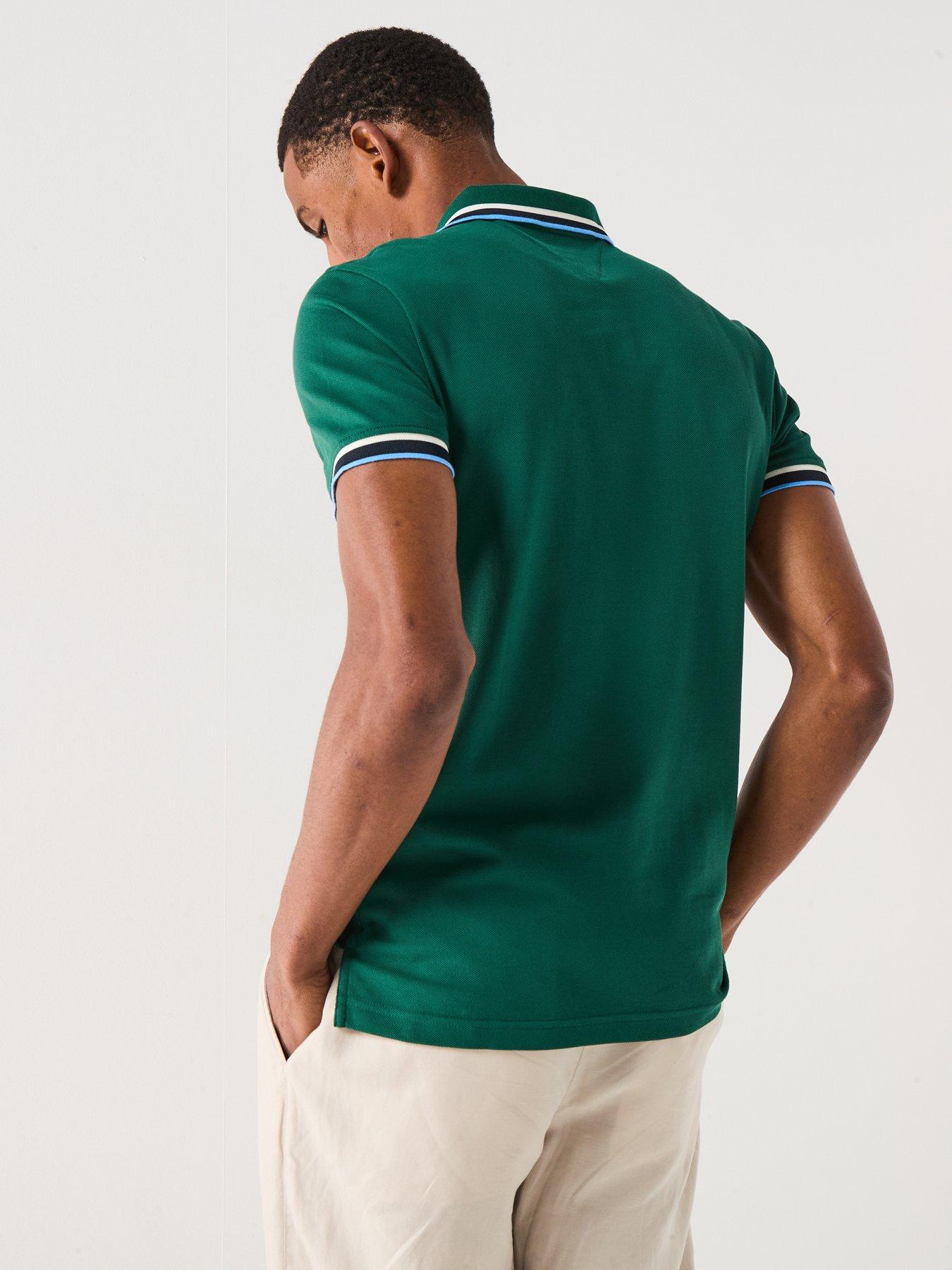 tommy-hilfiger-cuff-interest-slim-fit-polo-shirt-dark-greenstillFront