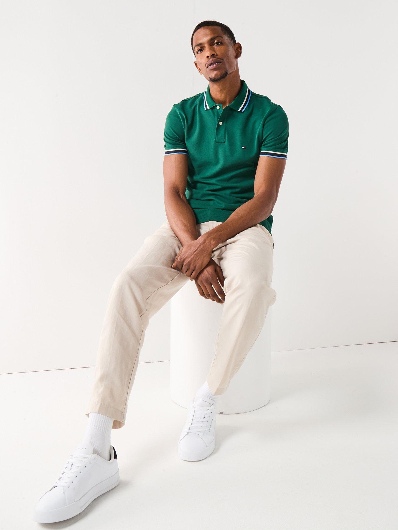 tommy-hilfiger-cuff-interest-slim-fit-polo-shirt-dark-greenoutfit