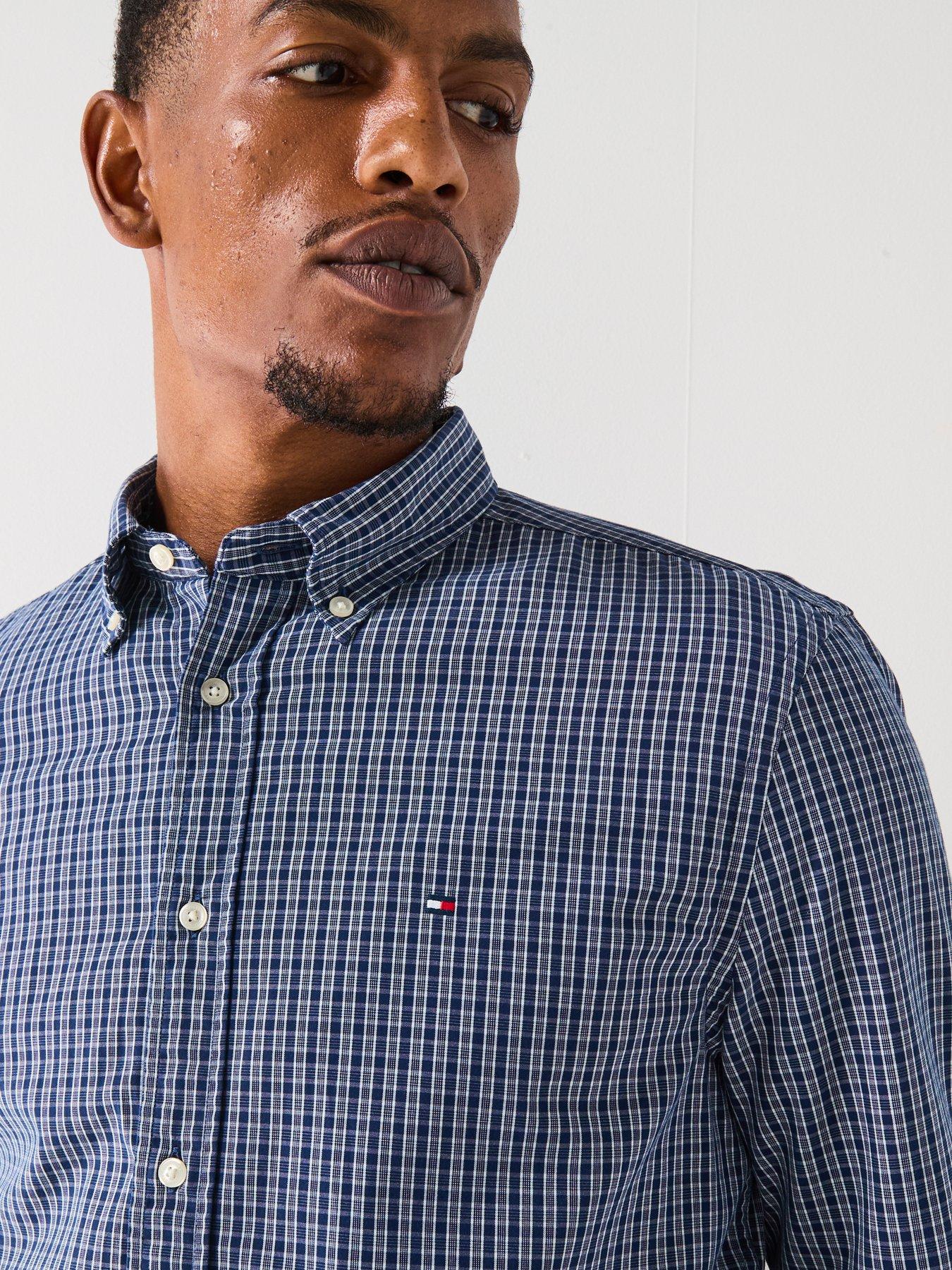 tommy-hilfiger-flex-poplin-mini-tartan-long-sleeve-regular-fit-shirt-navyoutfit