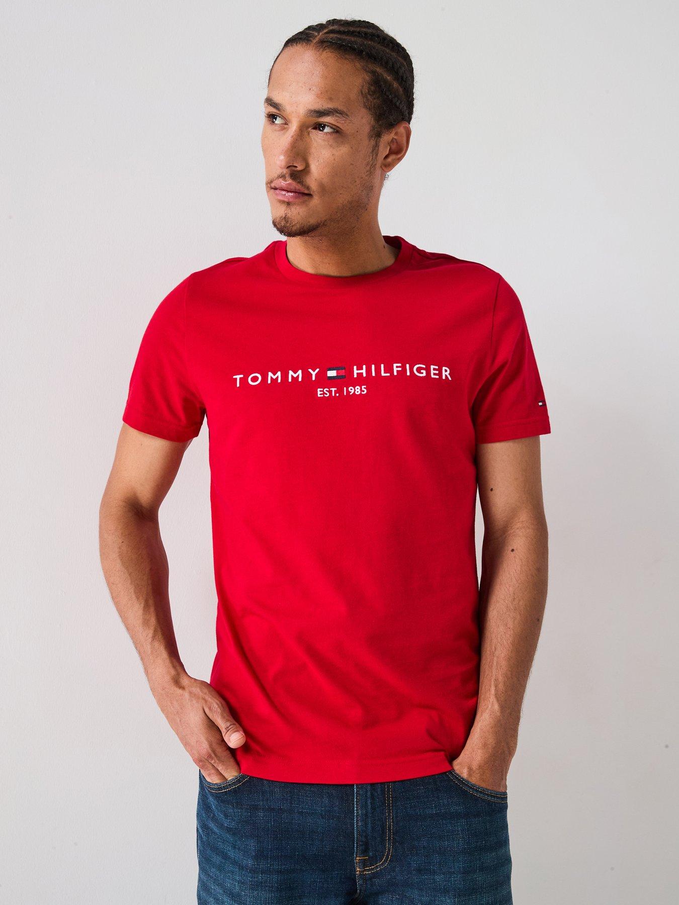 tommy-hilfiger-regular-fit-linear-chest-logo-t-shirt-red