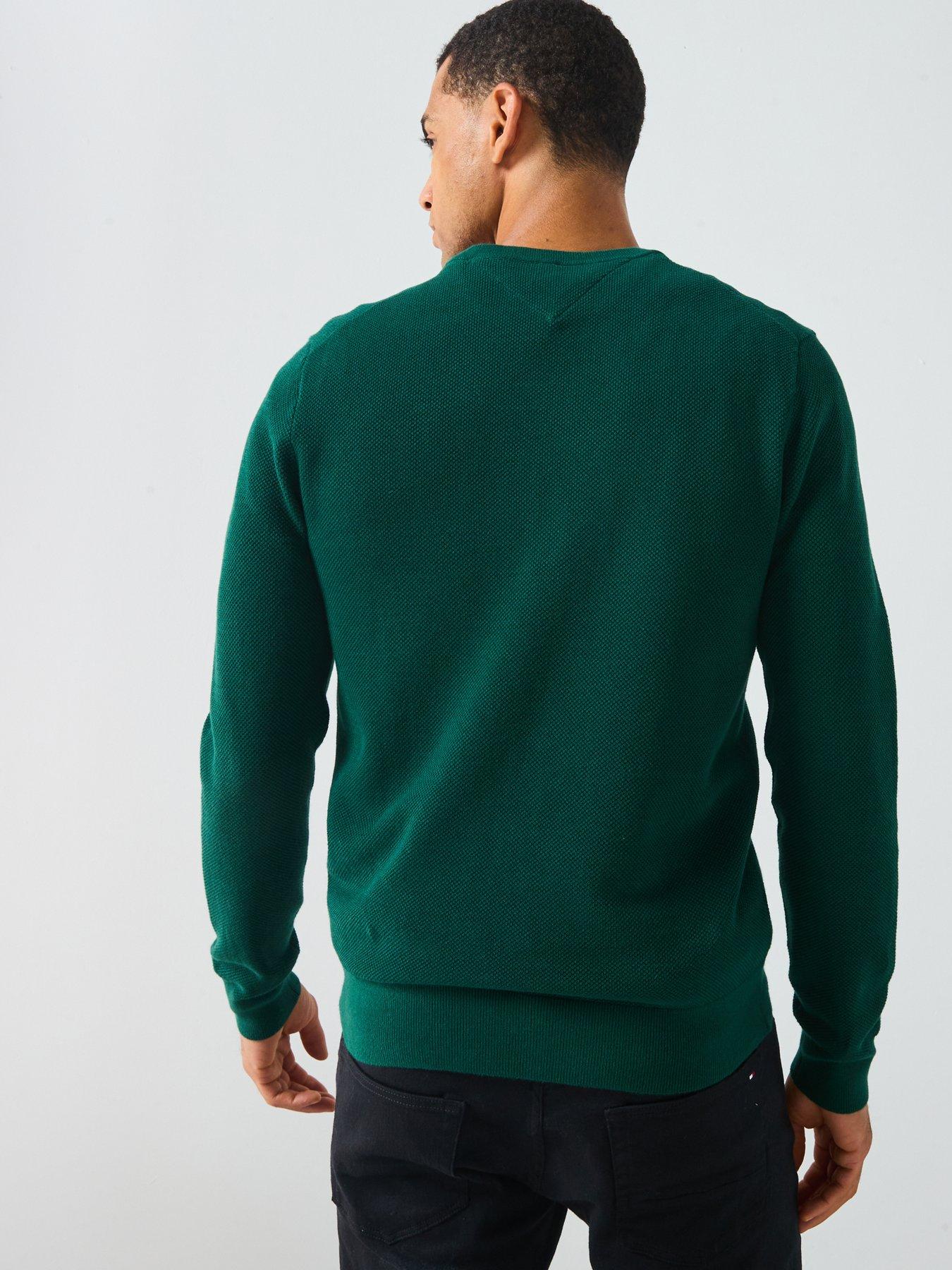 tommy-hilfiger-essential-structure-crew-neck-knitted-jumper-dark-greenstillFront
