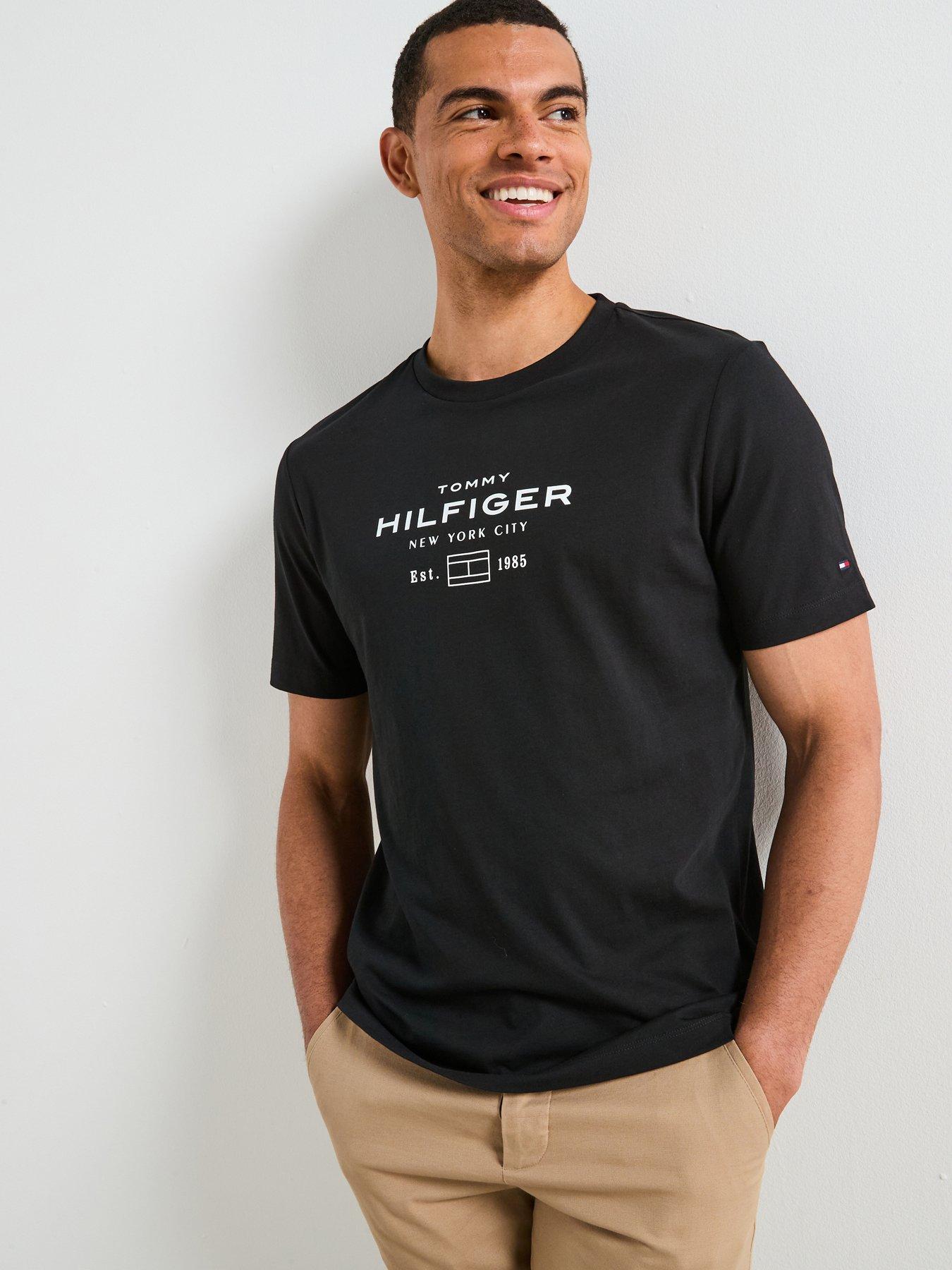 Tommy Hilfiger Stack Graphic Logo T-Shirt - Black