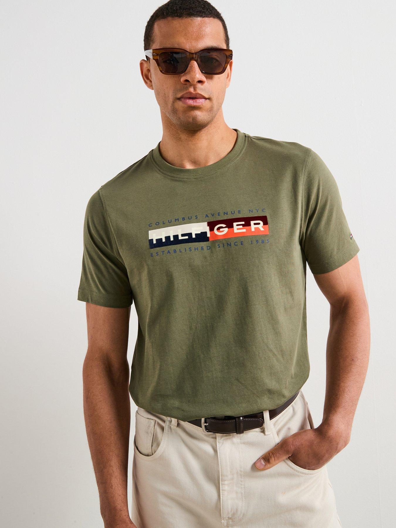 Tommy Hilfiger Colour Block Graphic Logo T-Shirt - Khaki