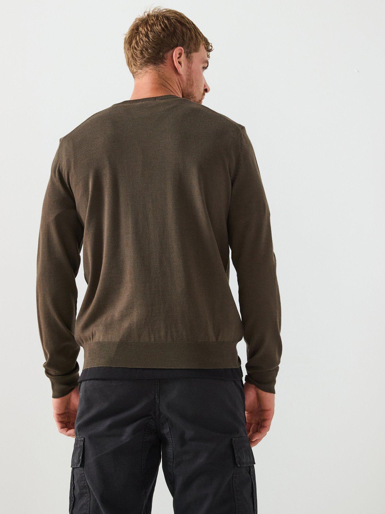 Image 5 of 6 of BOSS Botto-L Crew Wool Knitted Jumper - Khaki