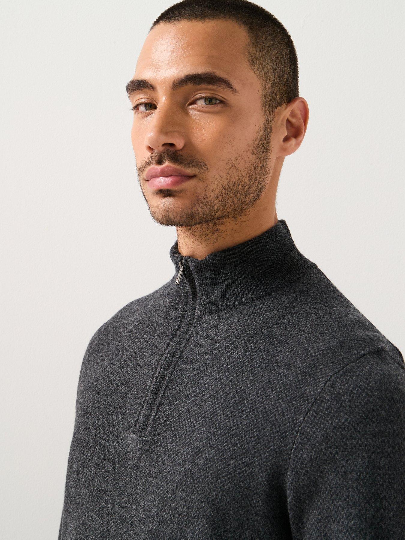 boss-h-hettore-regular-fit-herringbone-14-zip-knitted-jumper-blackdetail