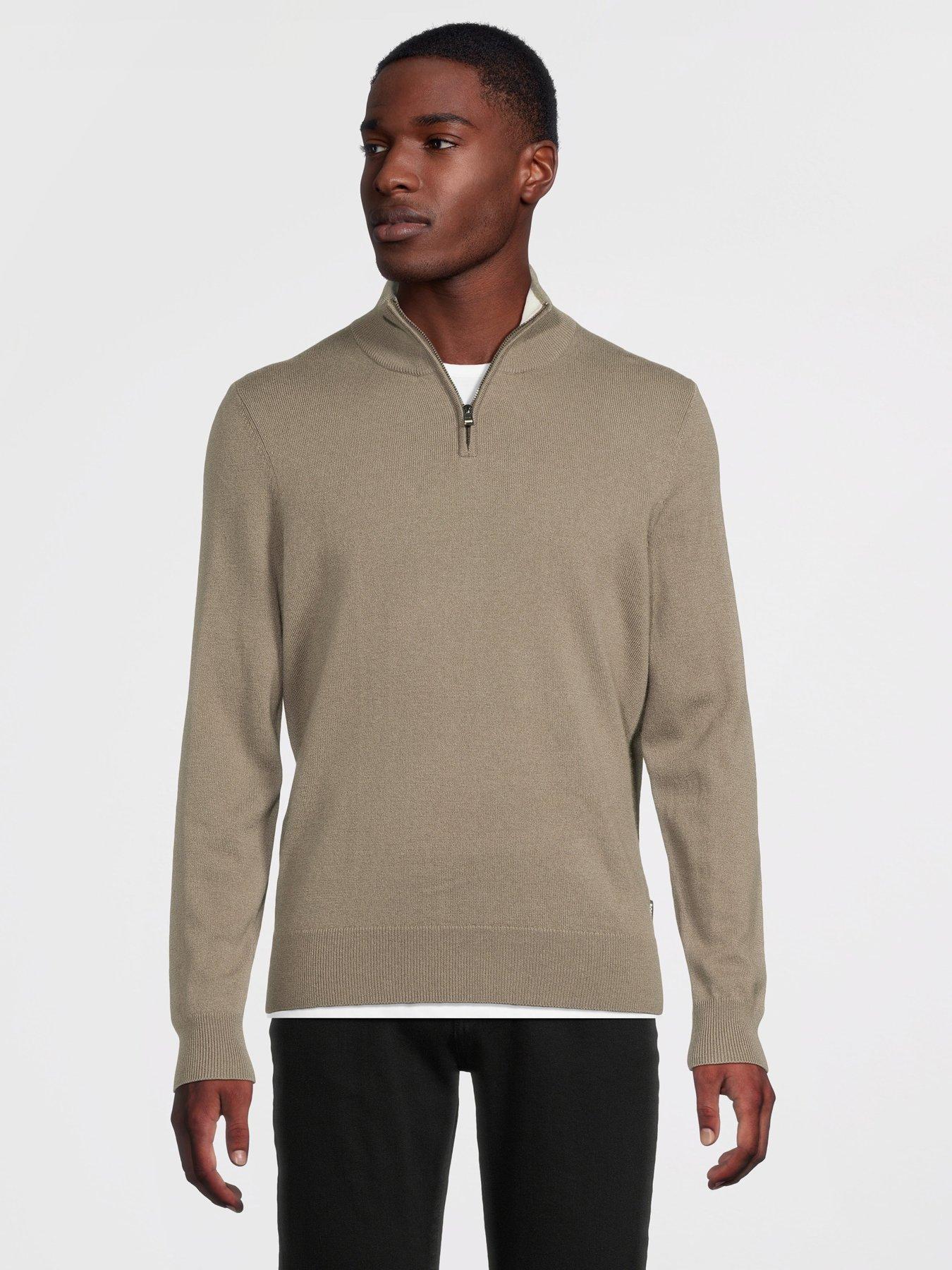 boss-h-hemarlo-regular-fit-14-zip-knitted-jumper-brown