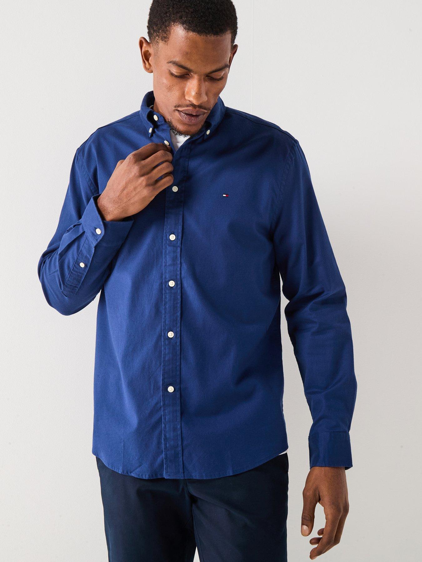 tommy-hilfiger-long-sleeve-regular-fit-shirt-navyfront
