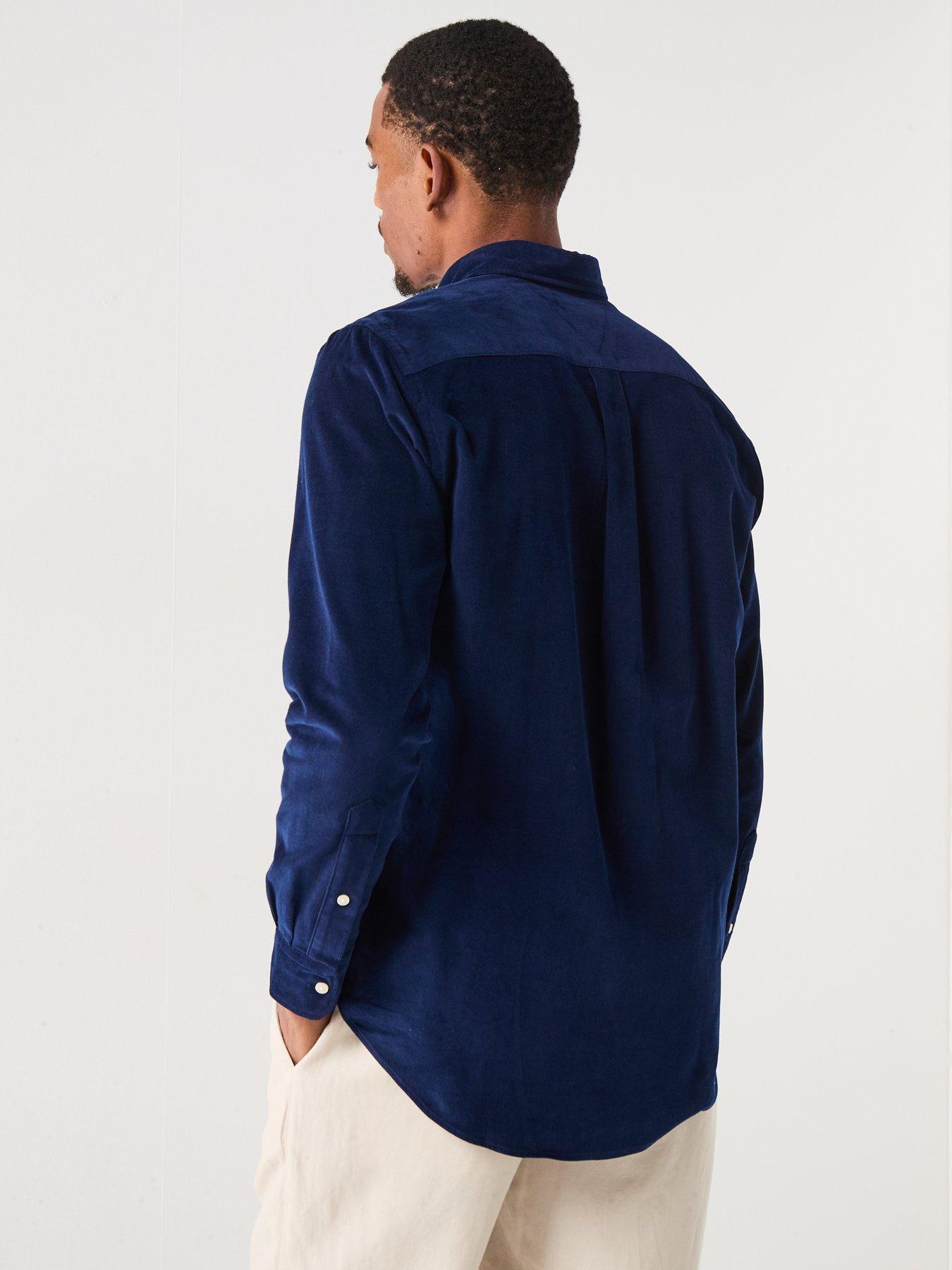 tommy-hilfiger-long-sleeve-solid-corduroy-shirt-navystillFront