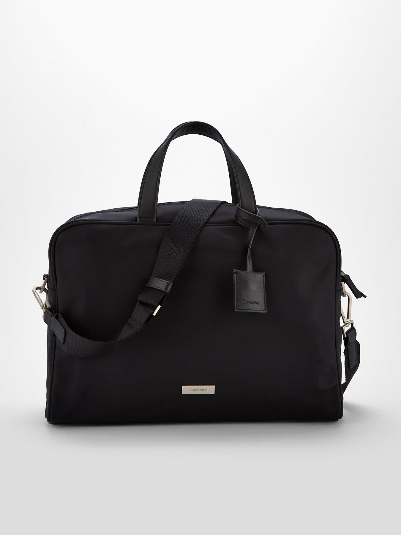 Calvin Klein Sleek Large Commuter Work Satchel Bag - Black