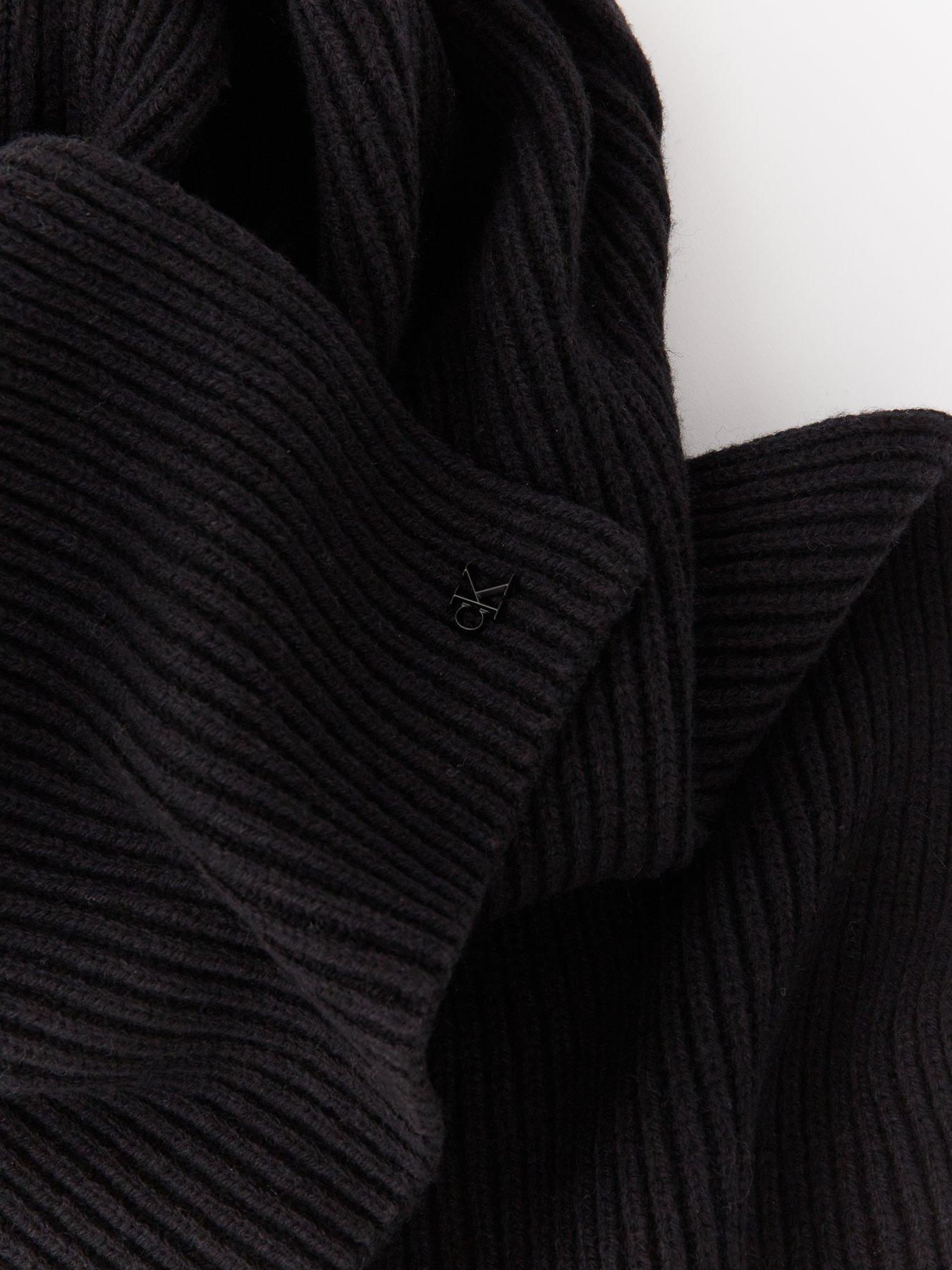 calvin-klein-ck-metal-wool-rib-scarf-blackdetail