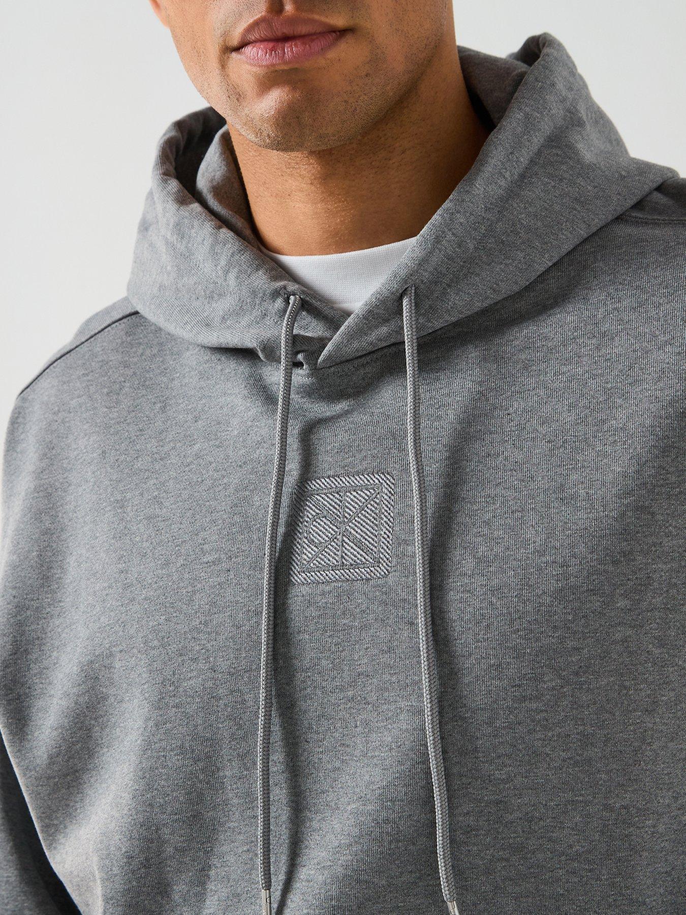 Image 4 of 6 of Calvin Klein Ck Emblem Hoodie - Grey