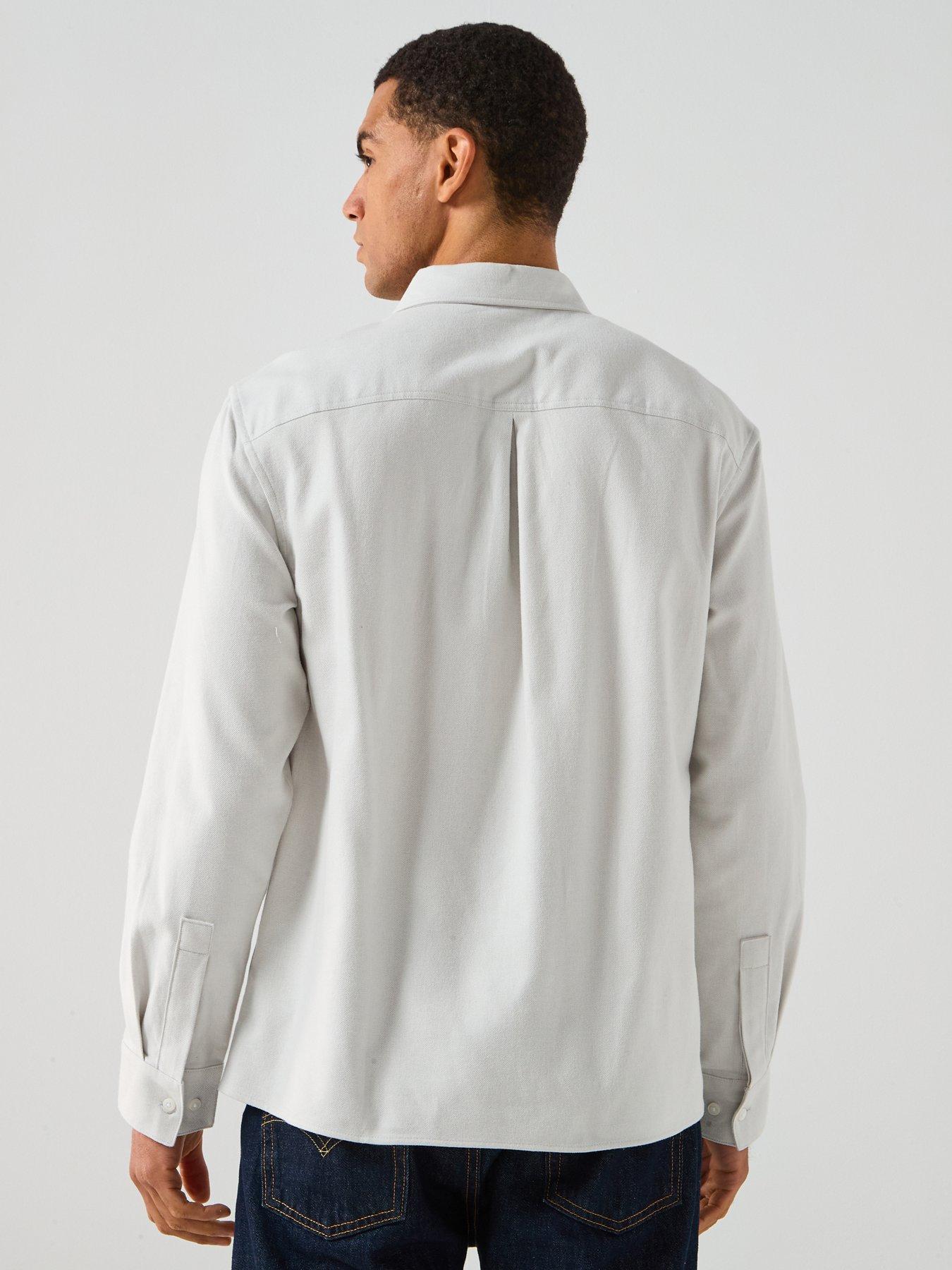 calvin-klein-long-sleeve-melange-flannel-easy-fit-shirt-bluestillFront