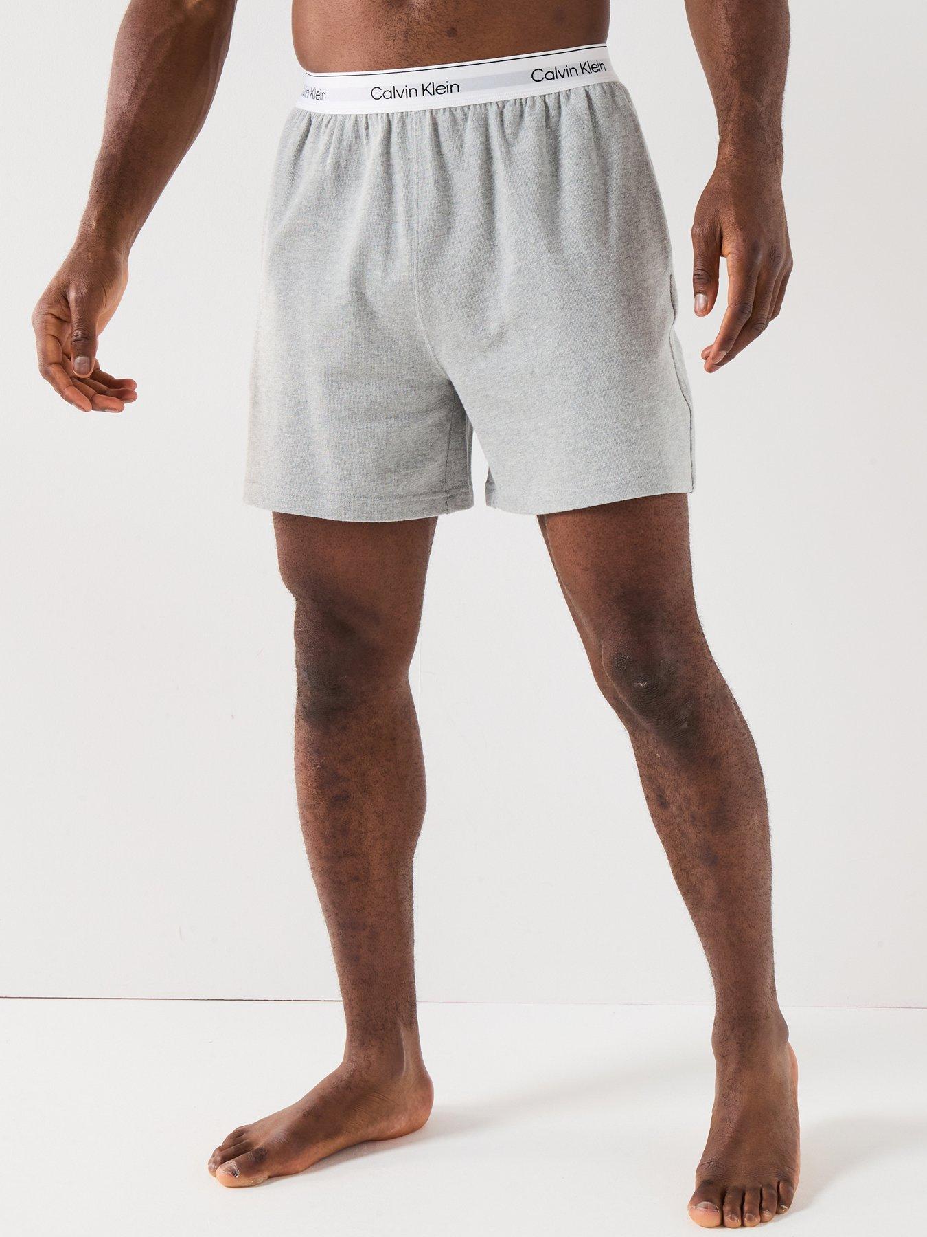 Image 1 of 5 of Calvin Klein Loungewear Icon Sleep Jersey Shorts - Grey
